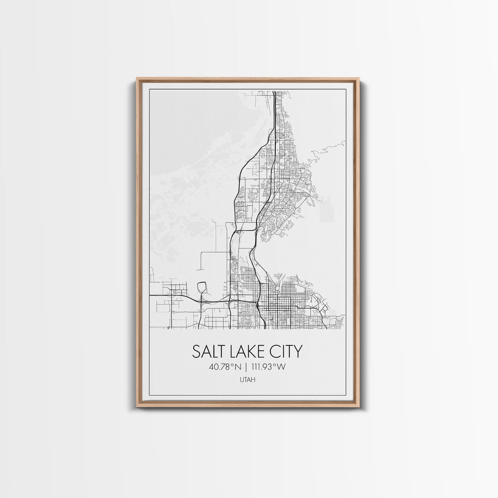 Salt Lake City Street Map, Utah Map, City Map Art, Minimalist Art, Wall Art, Canvas Print, Home Décor Wall Art, Friendship Gift, Travel Art