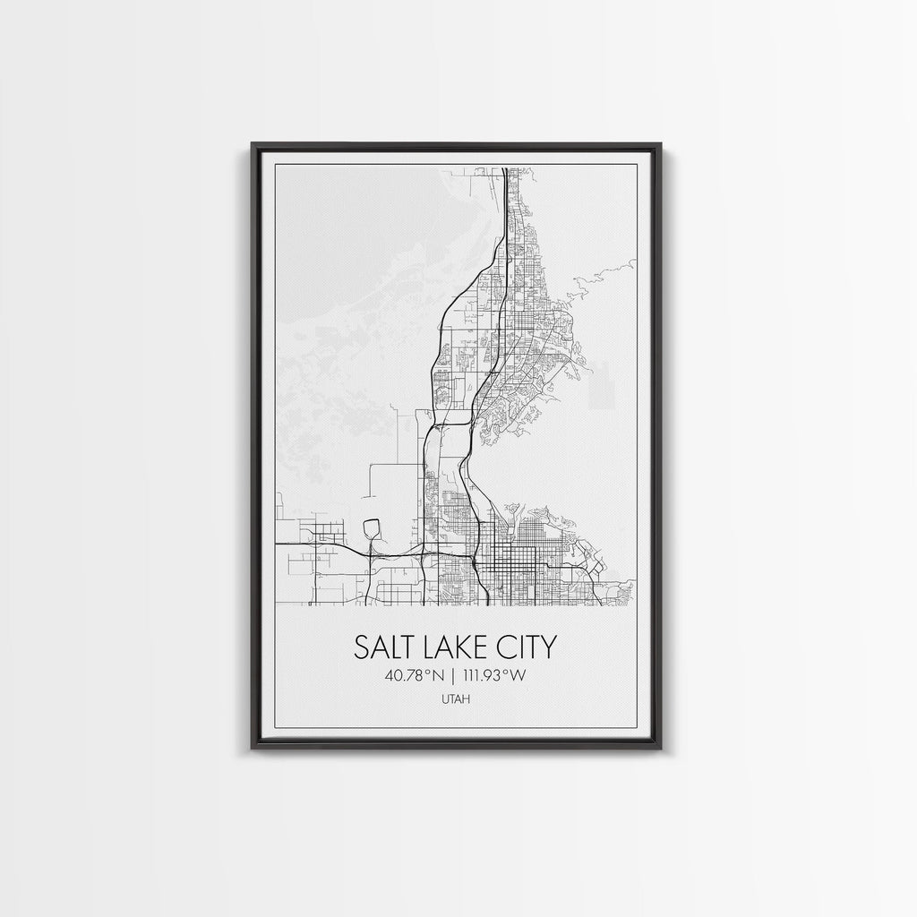 Salt Lake City Street Map, Utah Map, City Map Art, Minimalist Art, Wall Art, Canvas Print, Home Décor Wall Art, Friendship Gift, Travel Art