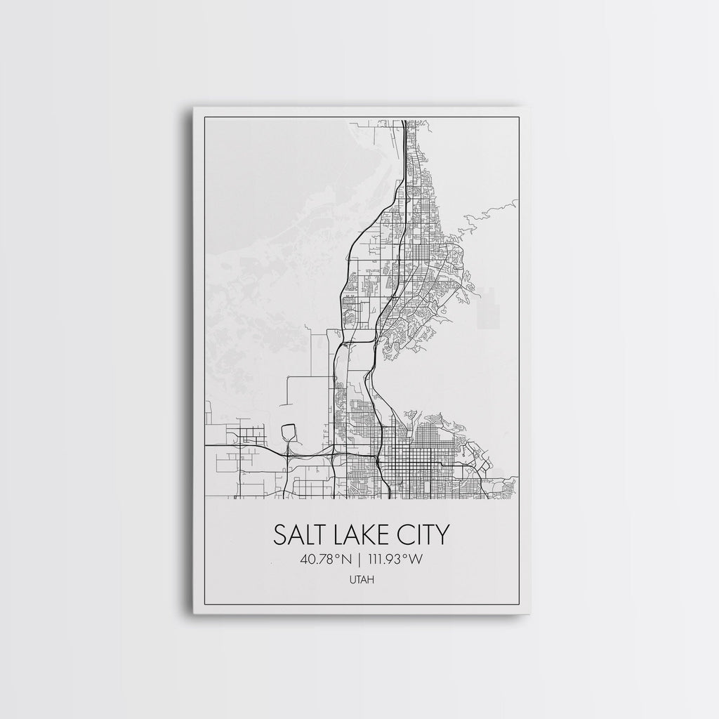 Salt Lake City Street Map, Utah Map, City Map Art, Minimalist Art, Wall Art, Canvas Print, Home Décor Wall Art, Friendship Gift, Travel Art