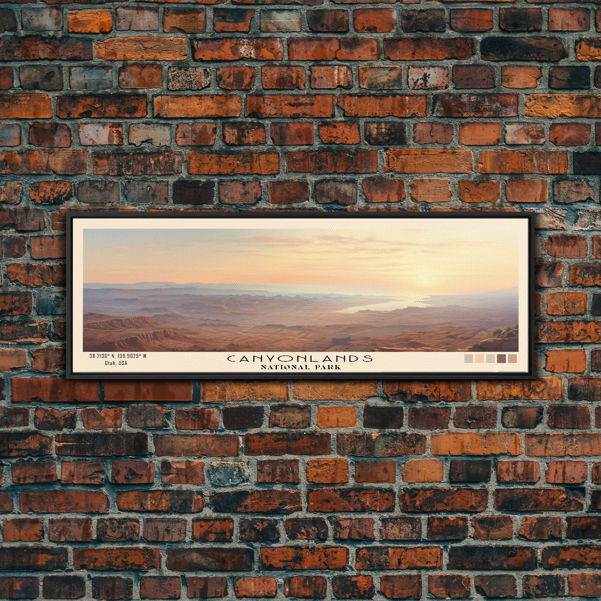 Canyonlands National Park Panoramic Utah Travel Art, National Park Print, Minimalist Travel Art, Subdued Watercolor Painting Panoramic