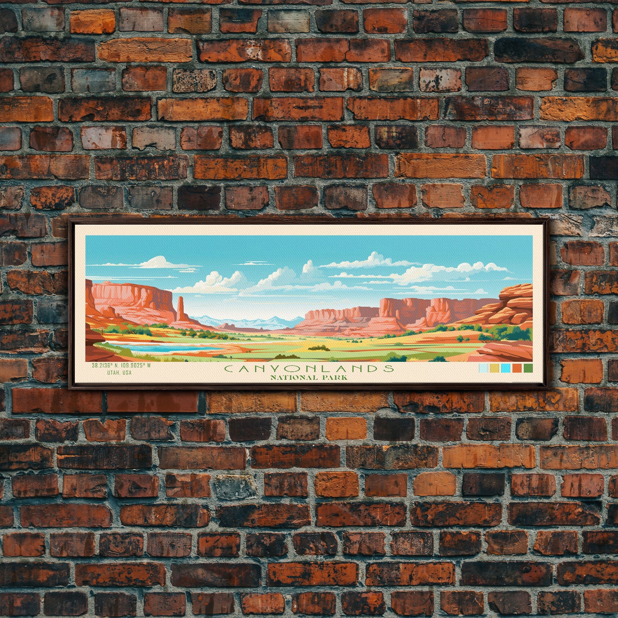 Canyonlands National Park, Panoramic Utah Travel Art, National Park Print, Minimalist Travel Art, Midcentury Modern Style Landscape