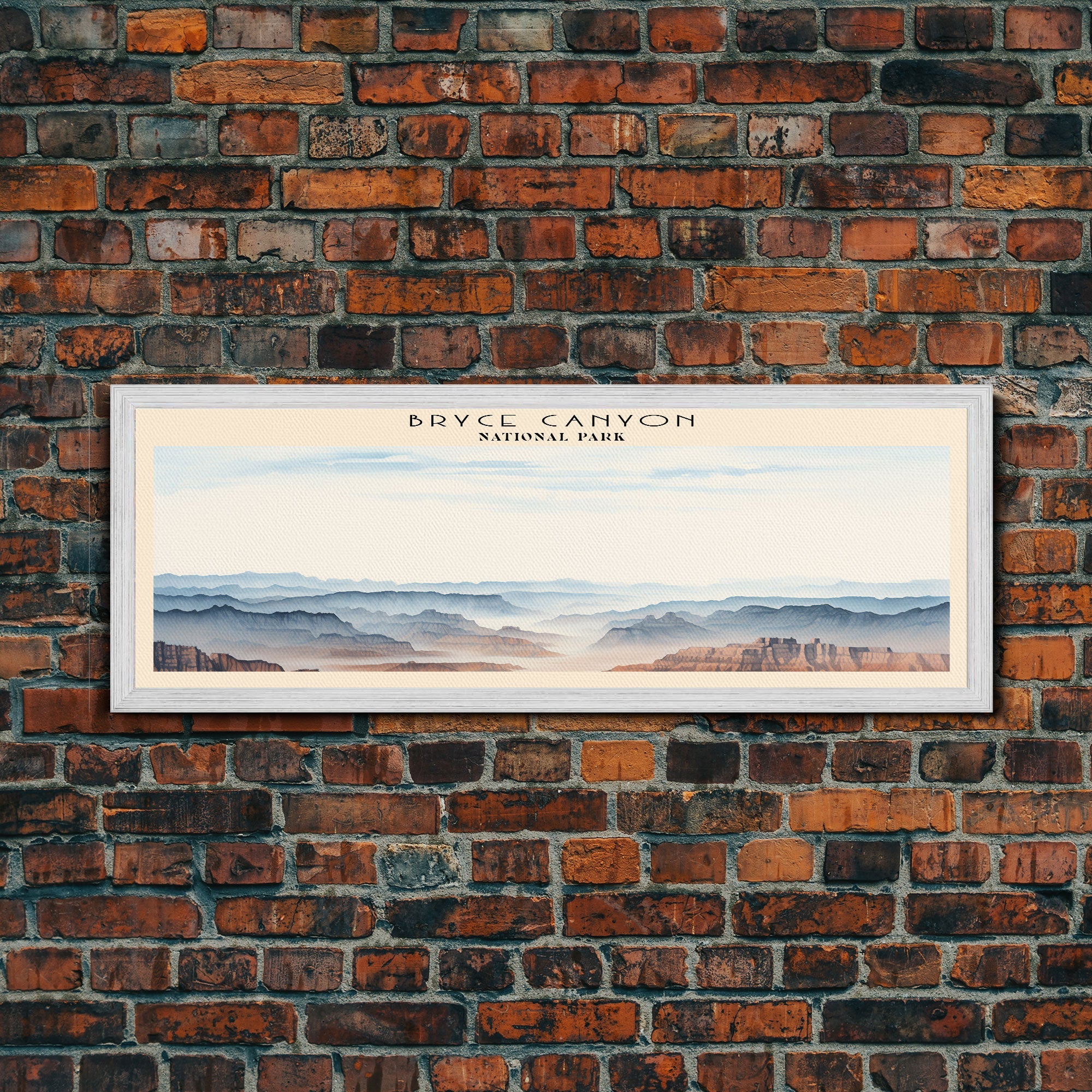 Bryce Canyon National Park Panoramic Utah Travel Art, National Park Print, Minimalist Travel Art, Subdued Watercolor Painting Panoramic