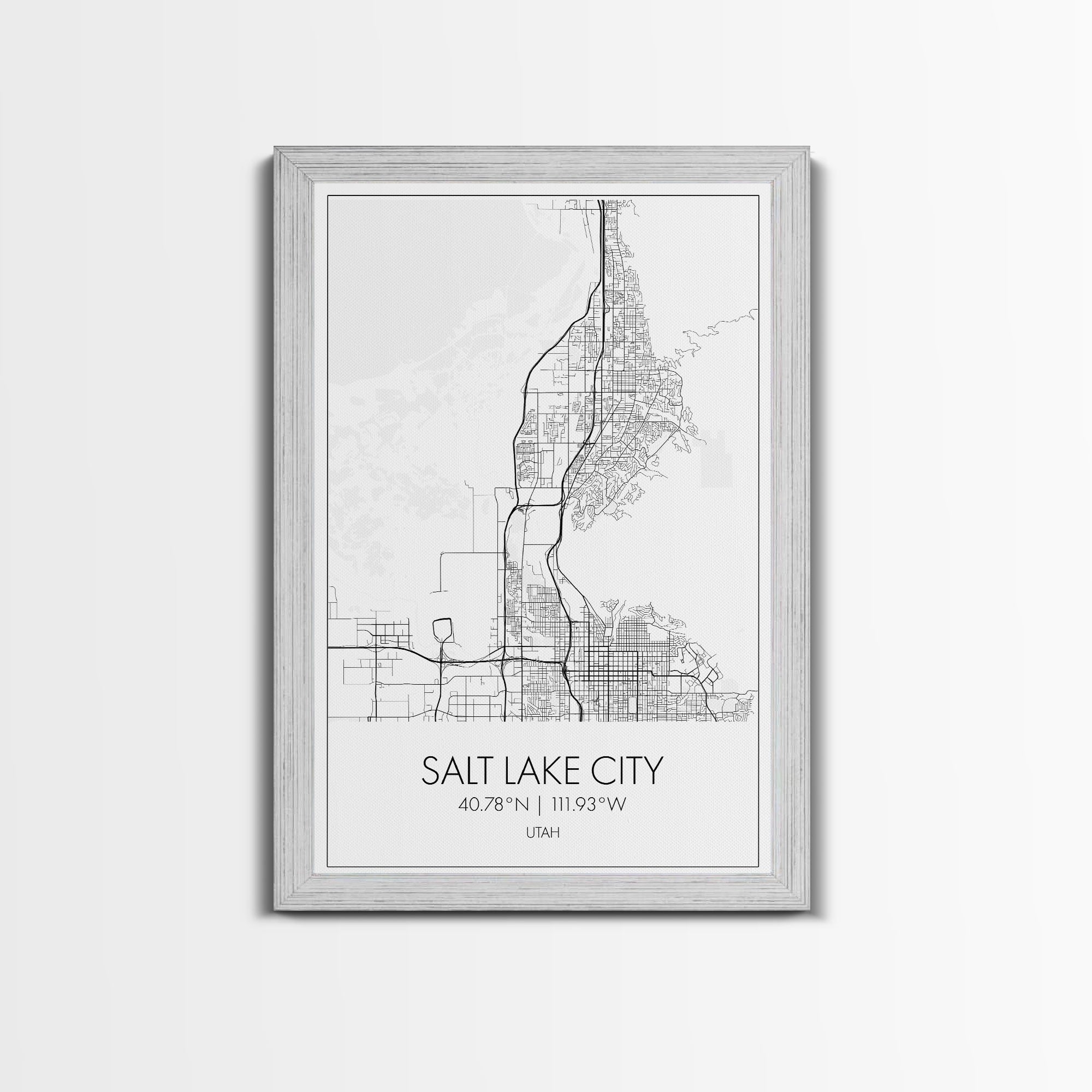 Salt Lake City Street Map, Utah Map, City Map Art, Minimalist Art, Wall Art, Canvas Print, Home Décor Wall Art, Friendship Gift, Travel Art