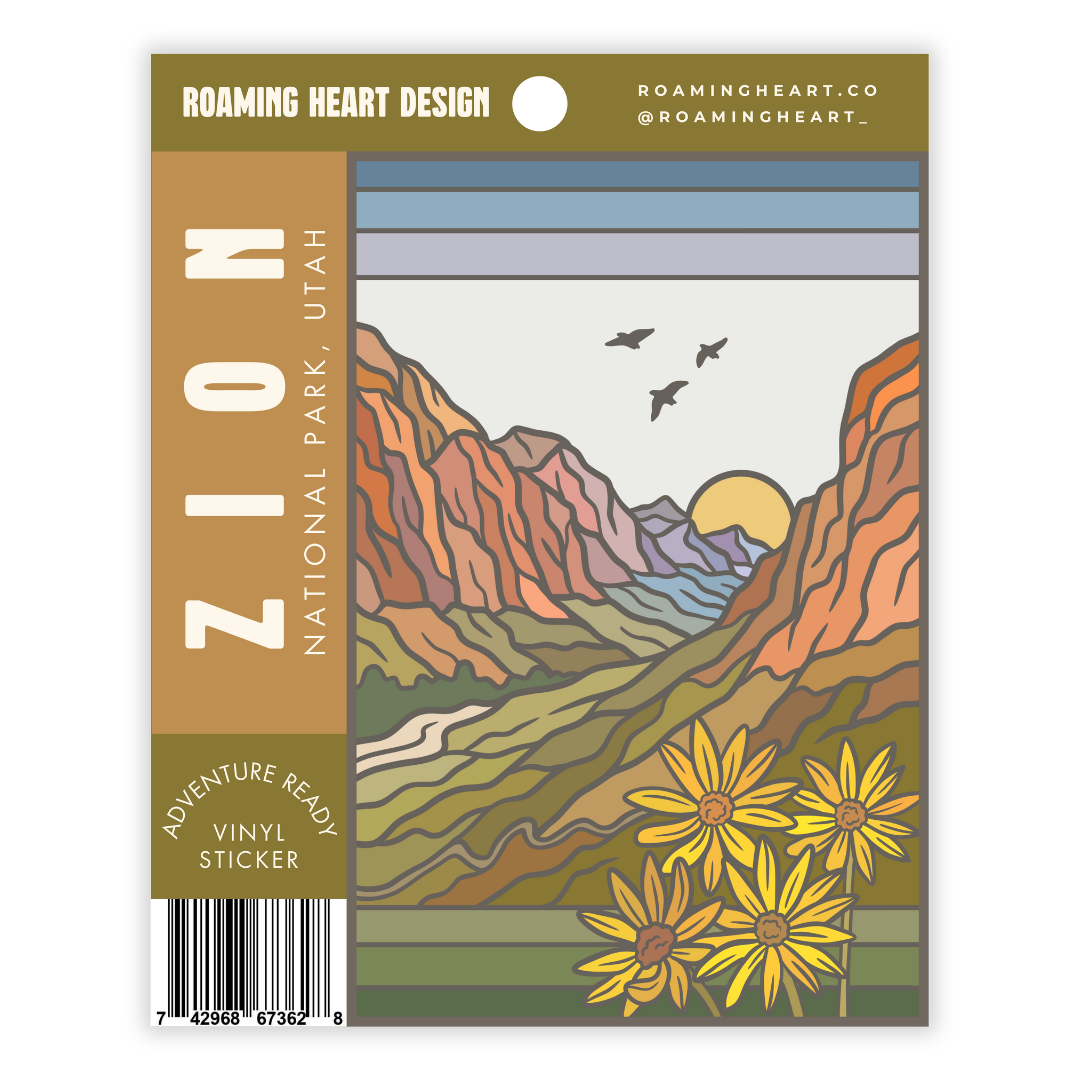 Zion National Park Utah Vinyl Sticker