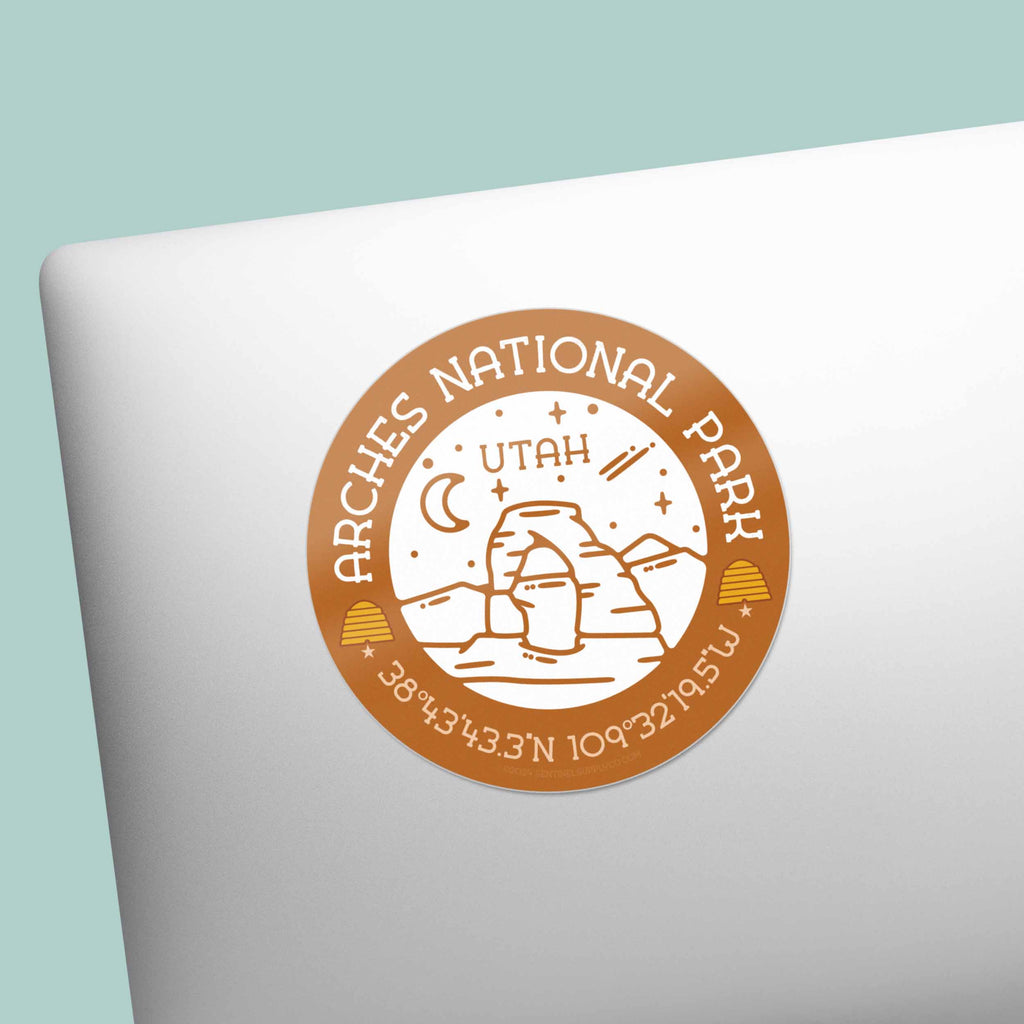 Orange Arches National Park Moab Utah Sticker - Delicate Arch