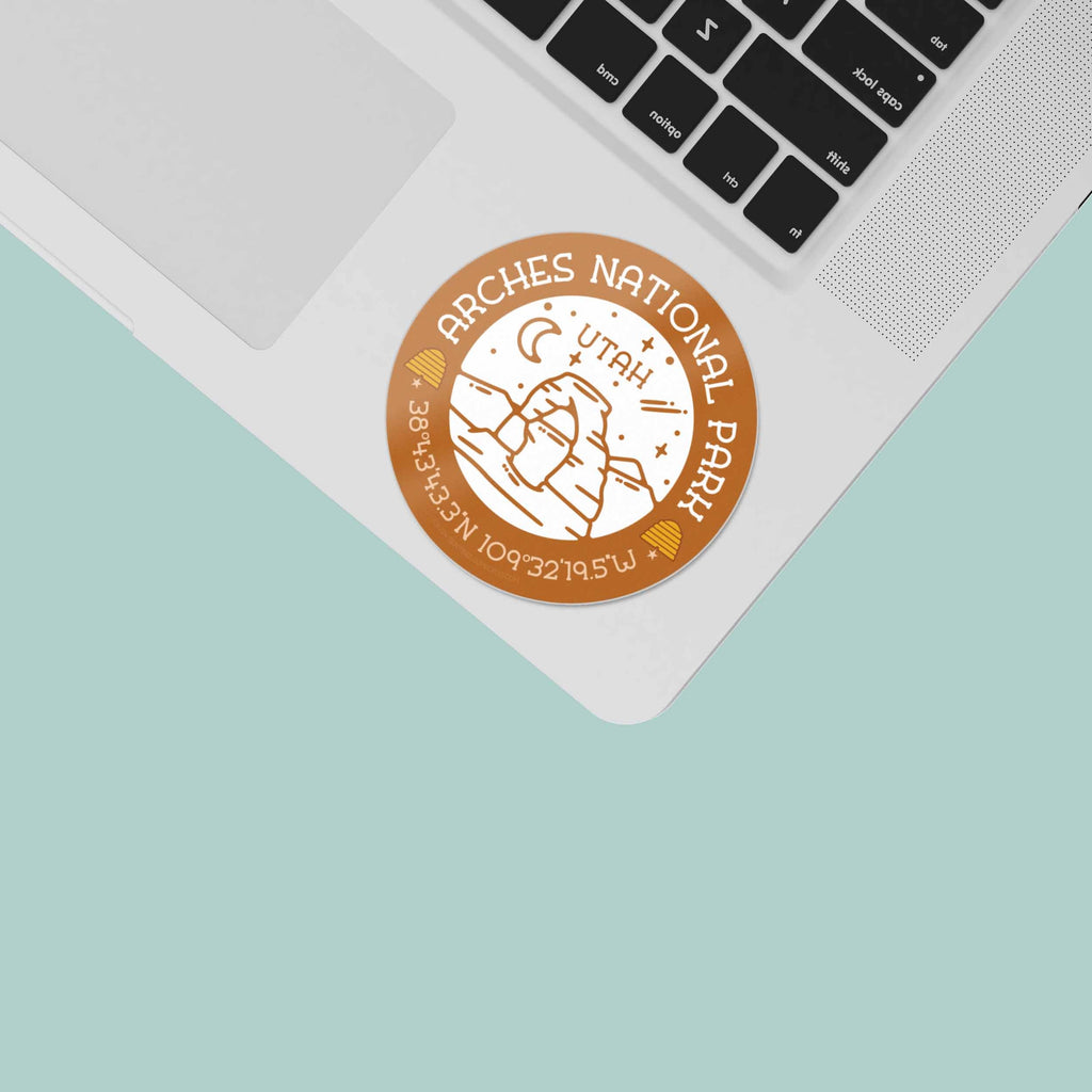 Orange Arches National Park Moab Utah Sticker - Delicate Arch