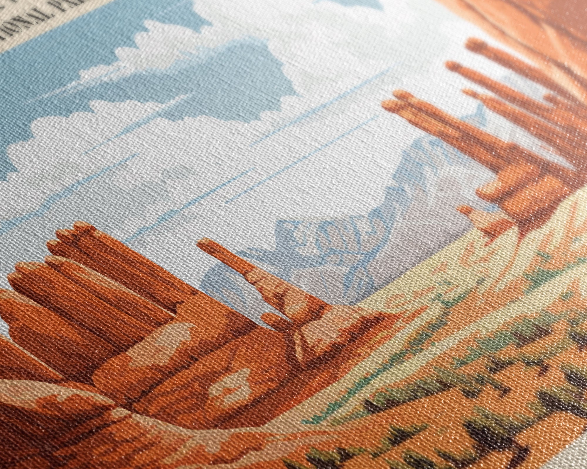 Arches National Park Panoramic Utah Travel Art, National Park Print, Minimalist Travel Art, Subdued Watercolor Painting Panoramic