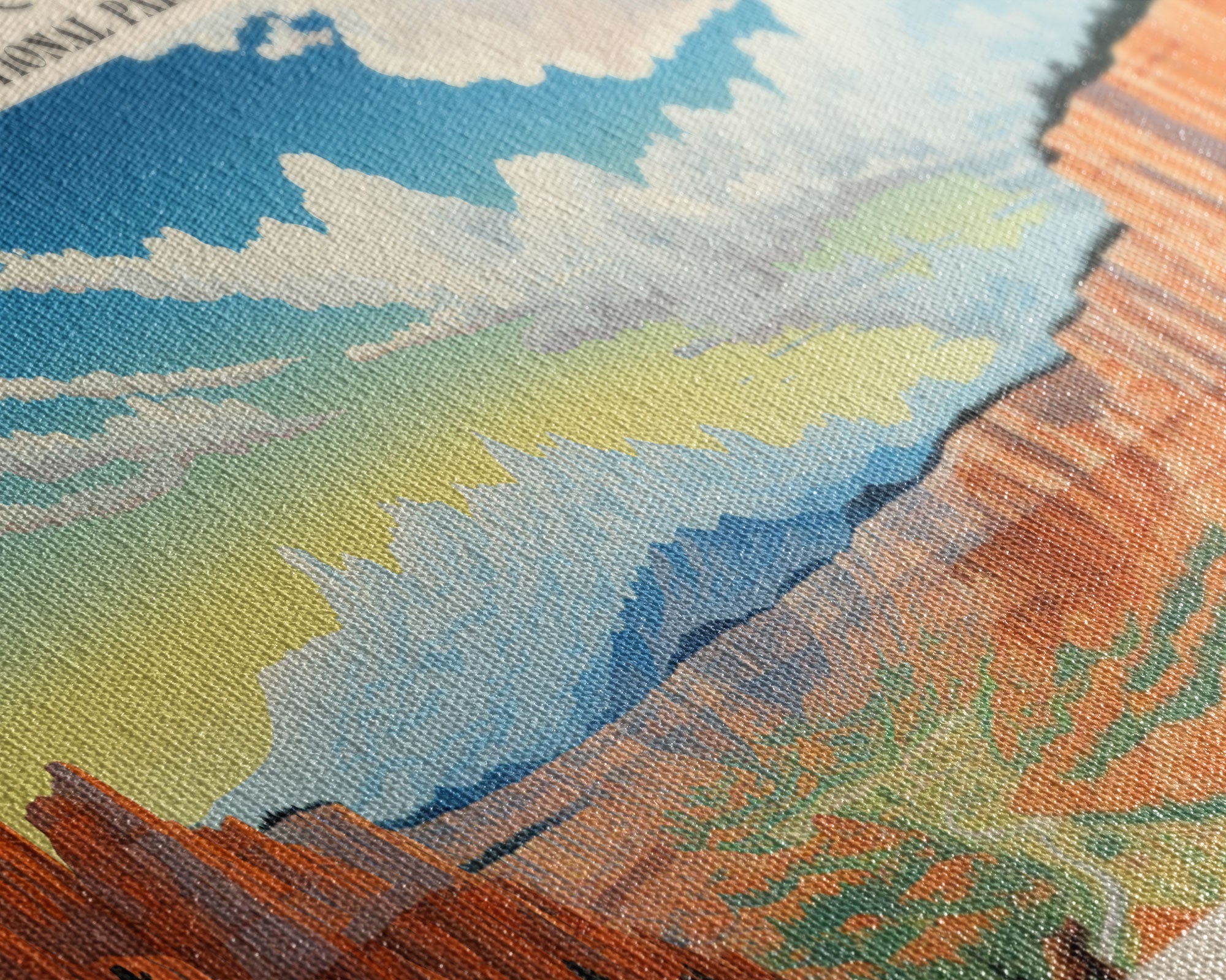 Bryce Canyon National Park Panoramic Utah Travel Art, National Park Print, Minimalist Travel Art, Subdued Watercolor Painting Panoramic