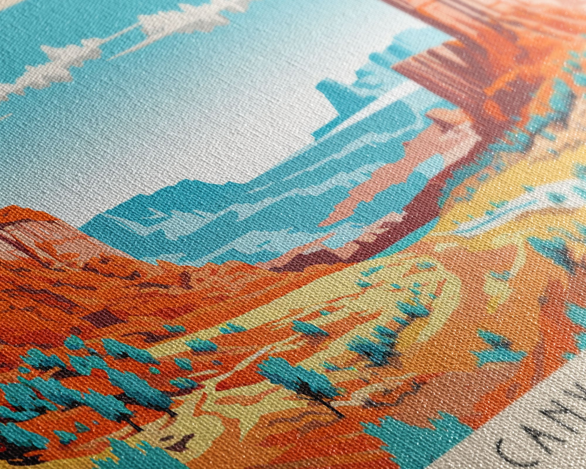 Canyonlands National Park Panoramic Utah Travel Art, National Park Print, Minimalist Travel Art, Subdued Watercolor Painting Panoramic