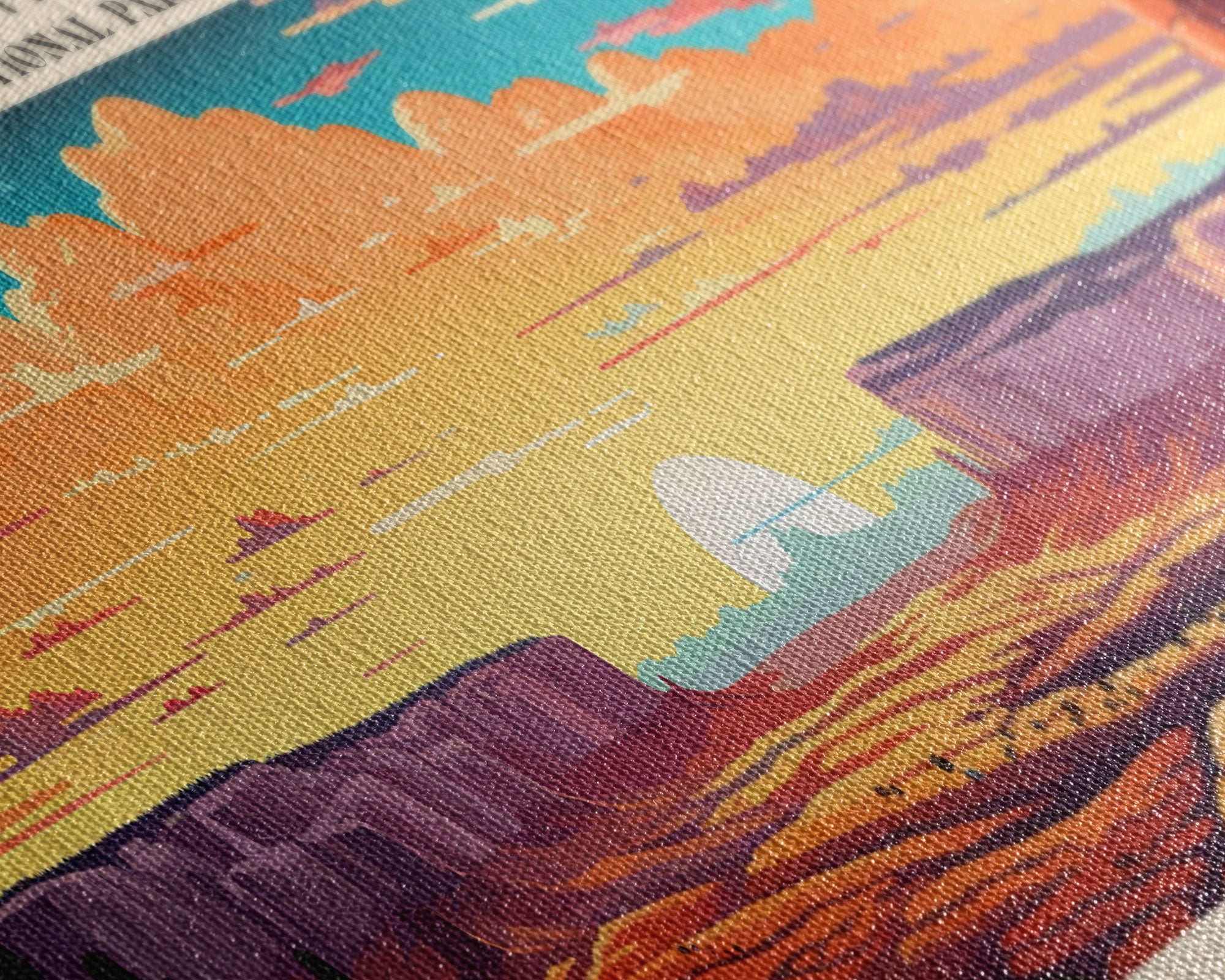 Canyonlands National Park Panoramic Utah Travel Art, National Park Print, Minimalist Travel Art, Subdued Watercolor Painting Panoramic