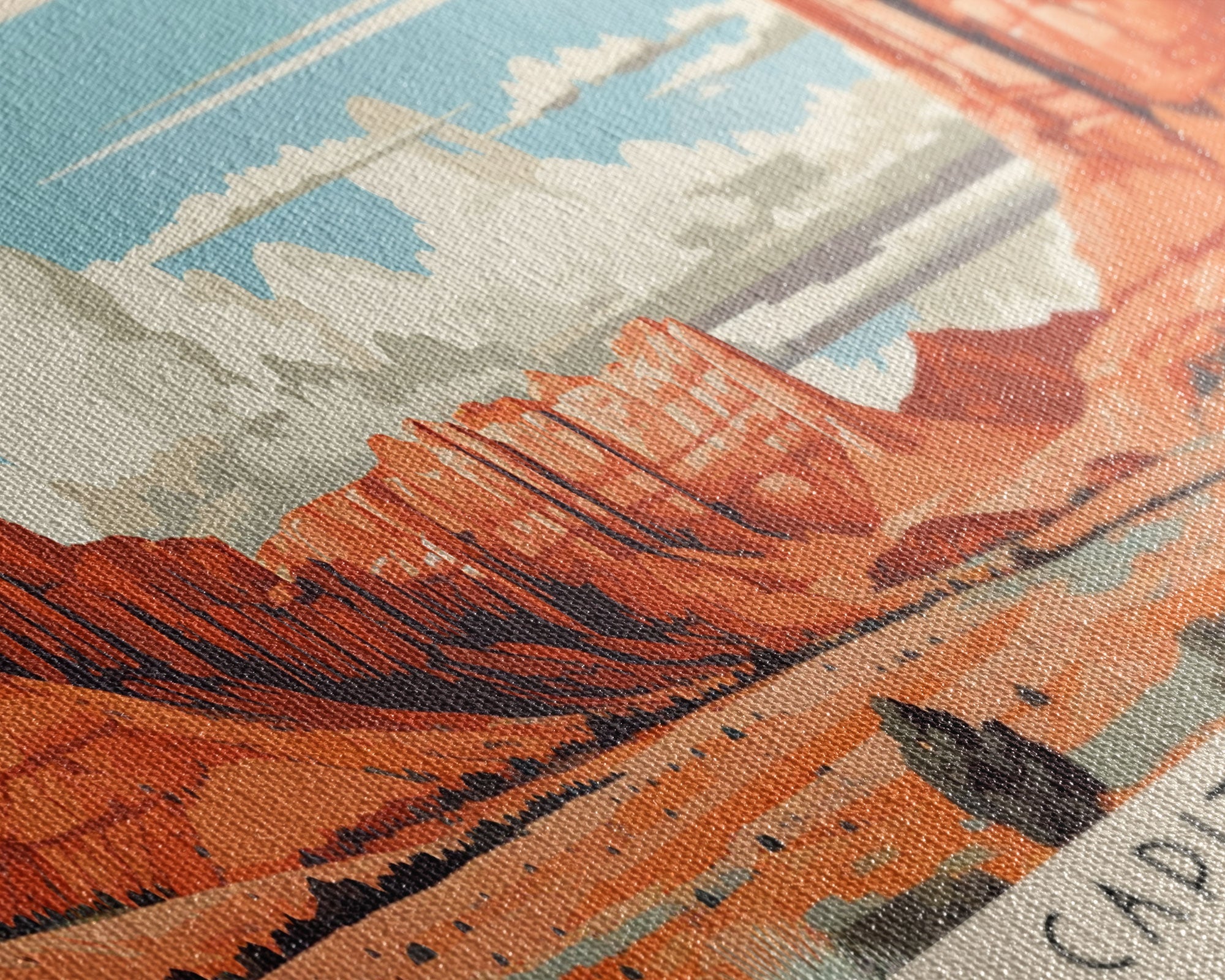 Capitol Reef National Park Panoramic Utah Travel Art, National Park Print, Minimalist Travel Art, Subdued Watercolor Painting Panoramic