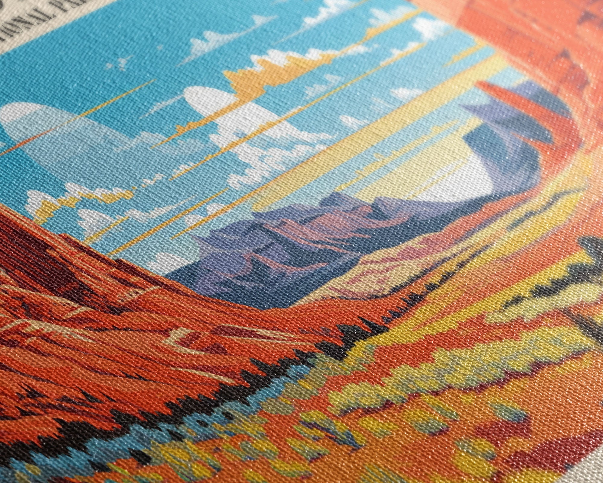 Capitol Reef National Park Panoramic Utah Travel Art, National Park Print, Minimalist Travel Art, Subdued Watercolor Painting Panoramic