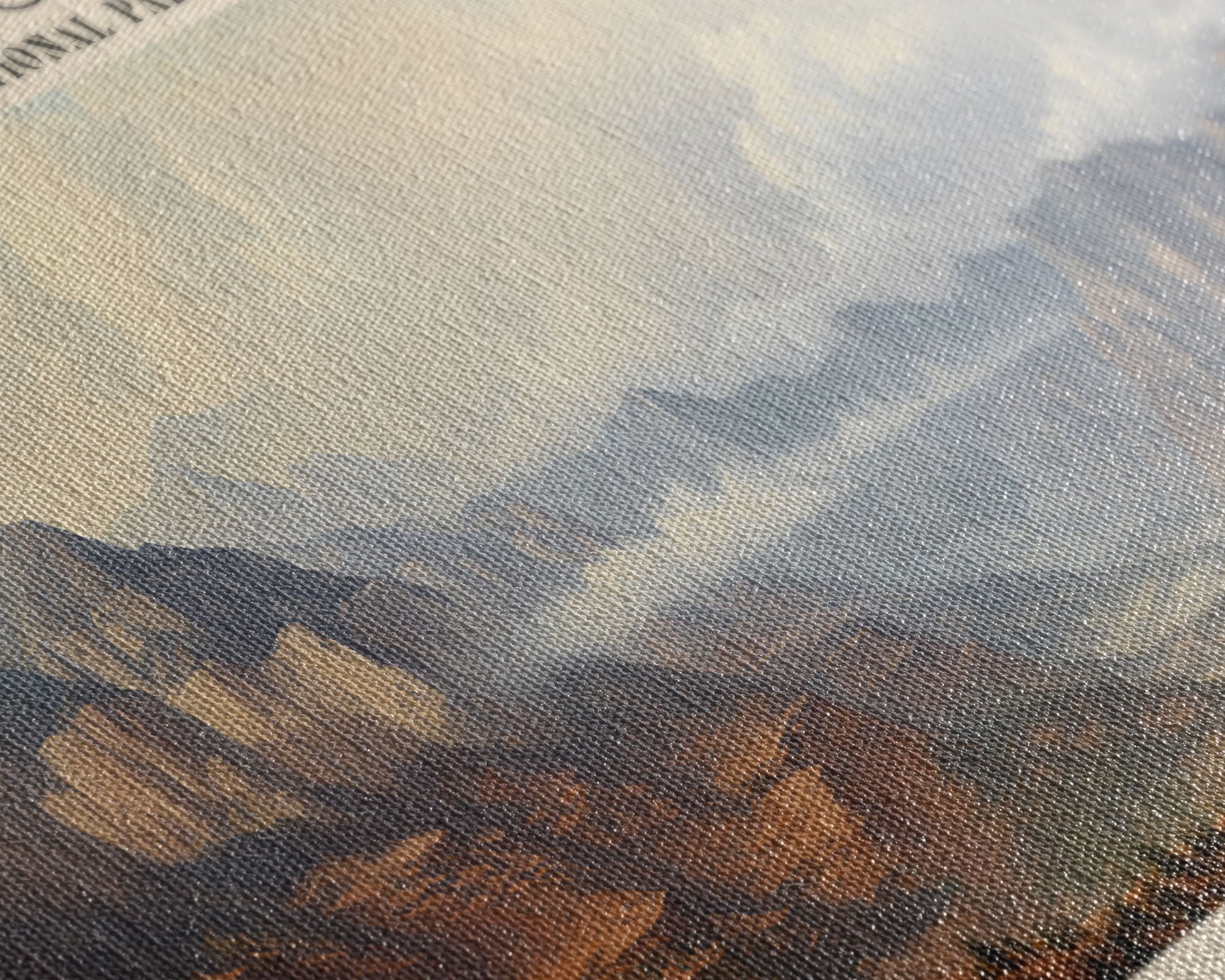 Zion National Park Panoramic Utah Travel Art, National Park Print, Minimalist Travel Art, Subdued Watercolor Painting Panoramic