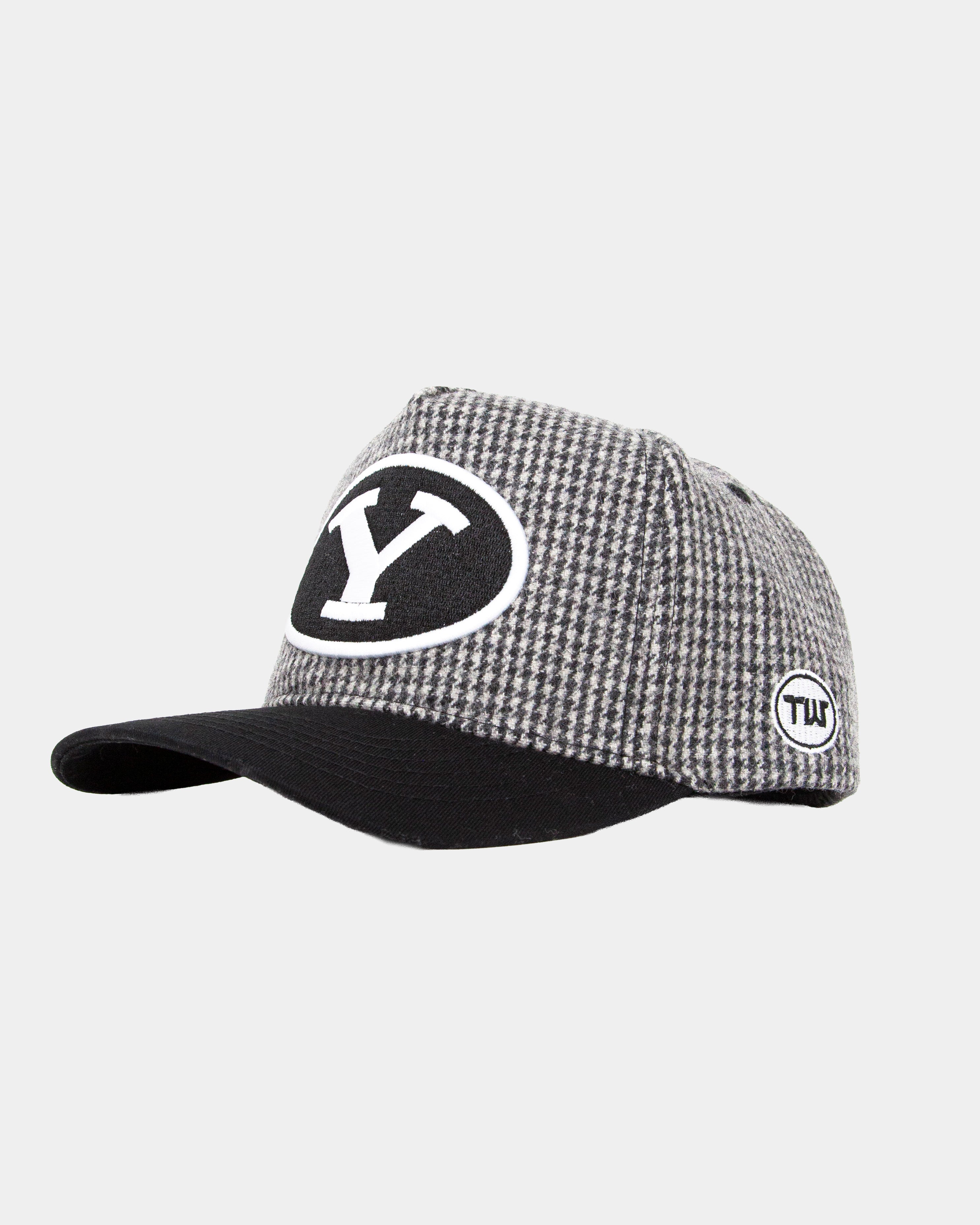 BYU Y Grey/Black Houndstooth Fade Hat