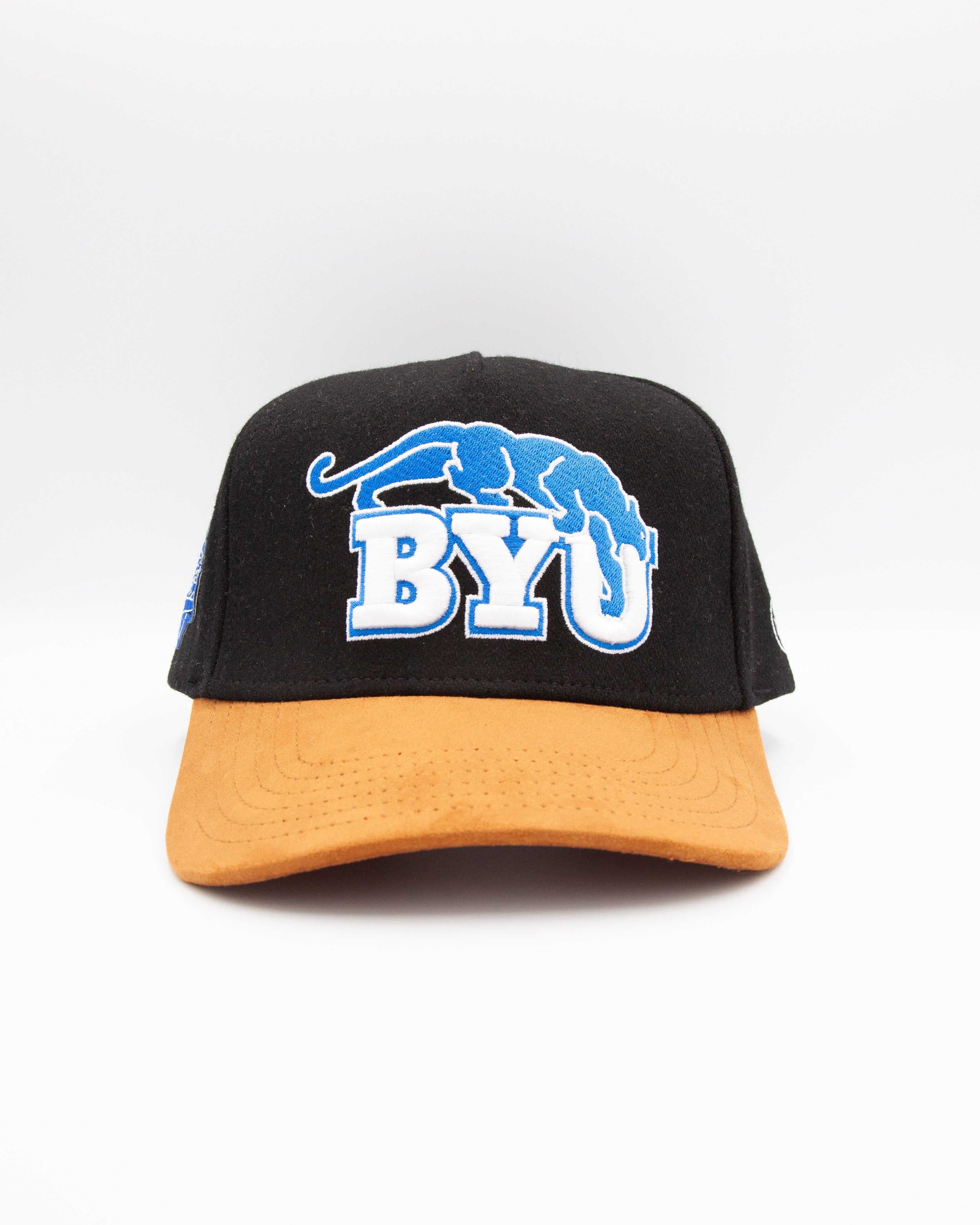 BYU Cougar Black & Tan Suede Brim Fade Hat