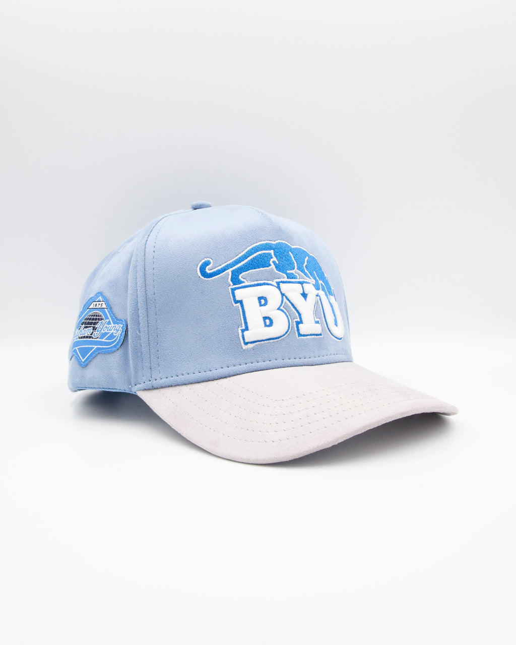 BYU Light Blue & Grey Brim Suede Fade Hat