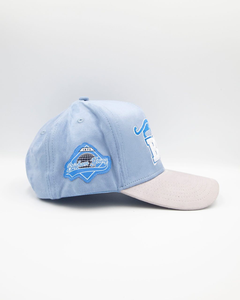 BYU Light Blue & Grey Brim Suede Fade Hat