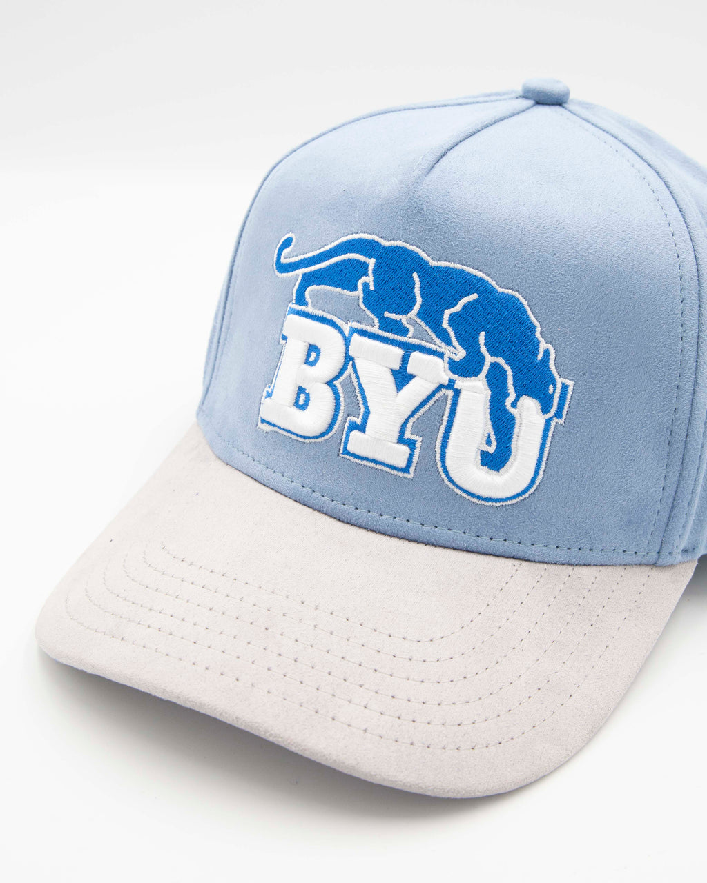 BYU Light Blue & Grey Brim Suede Fade Hat