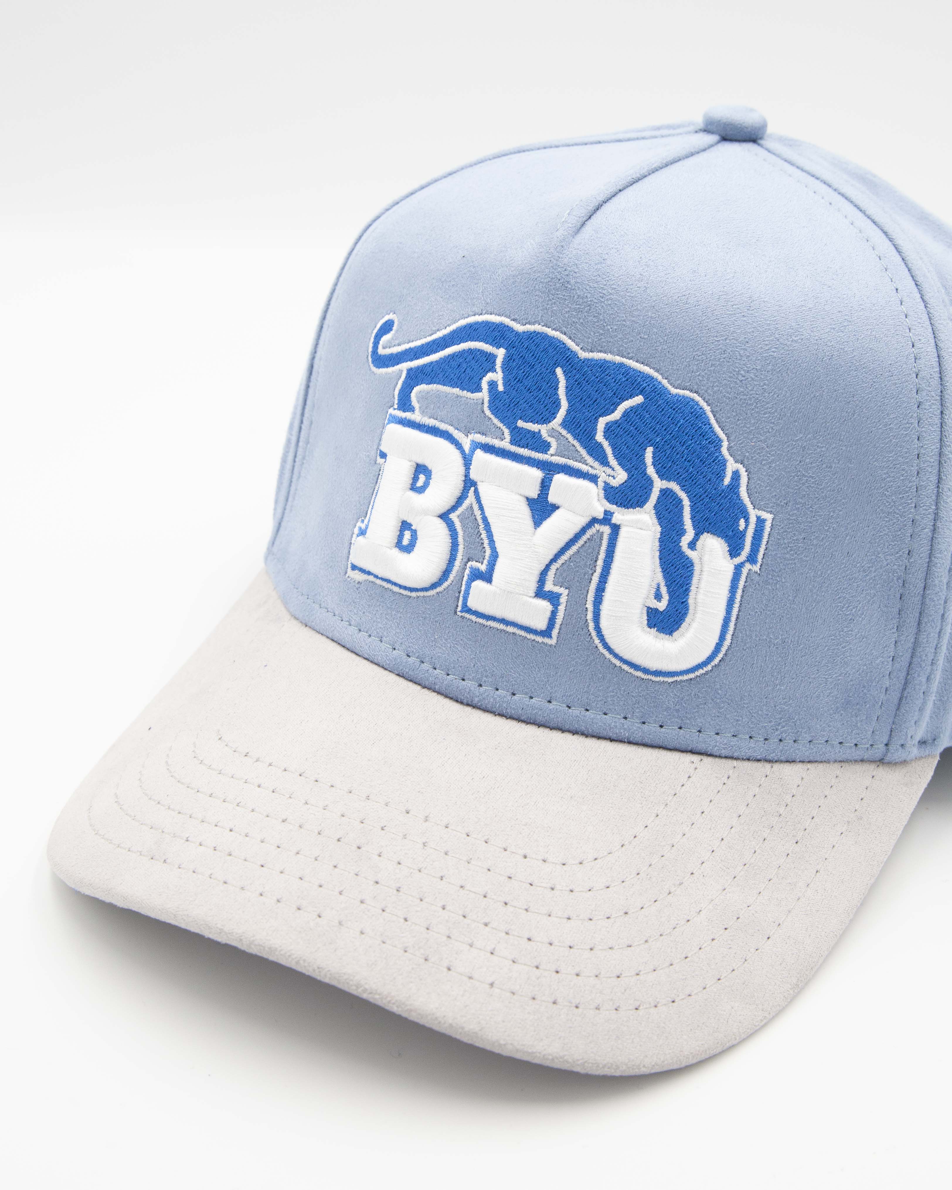 BYU Light Blue & Grey Brim Suede Fade Hat