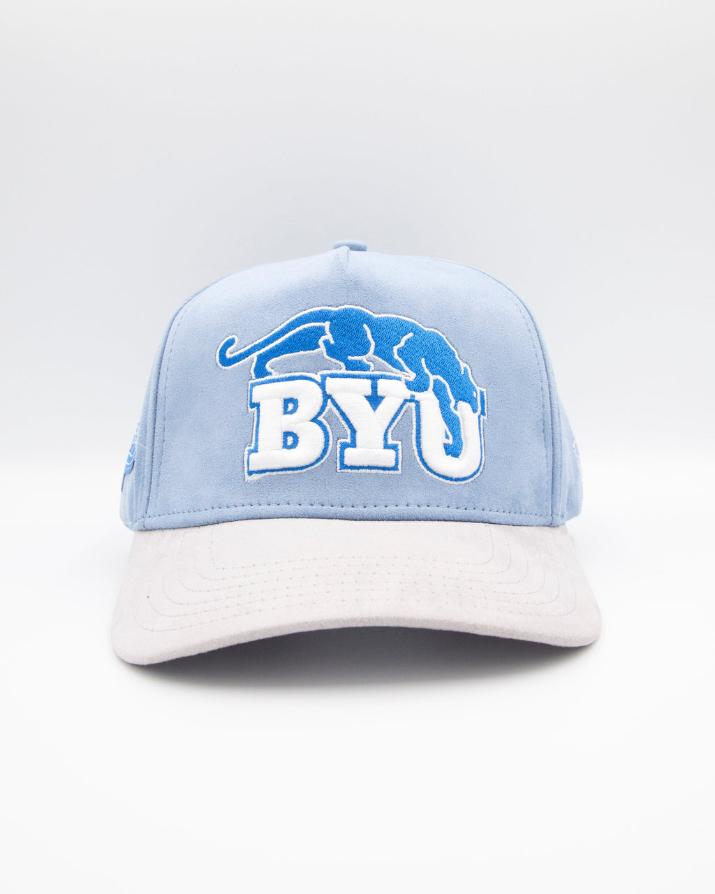 BYU Light Blue & Grey Brim Suede Fade Hat