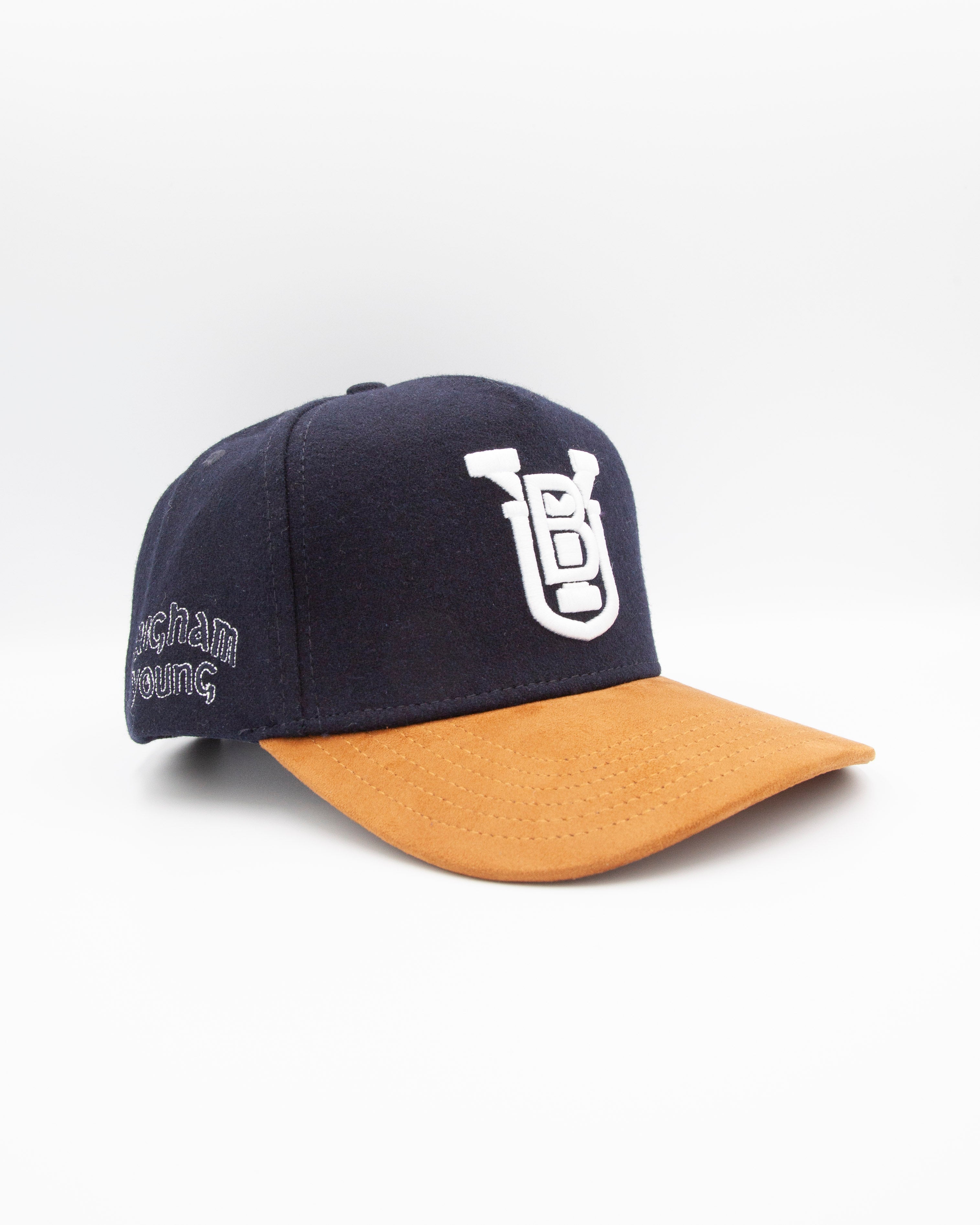 BYU Stacked Navy & Tan Suede Brim Fade Hat