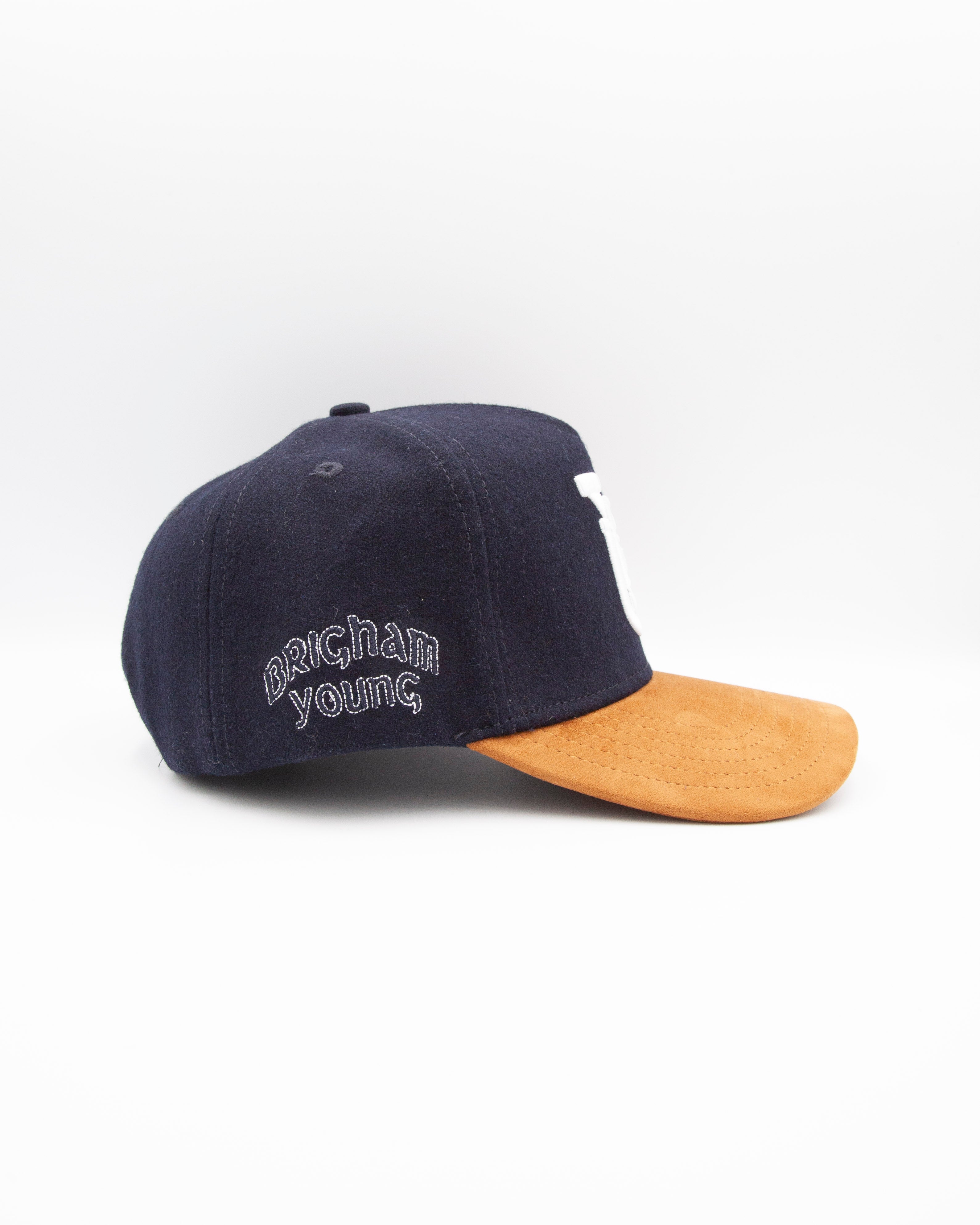 BYU Stacked Navy & Tan Suede Brim Fade Hat