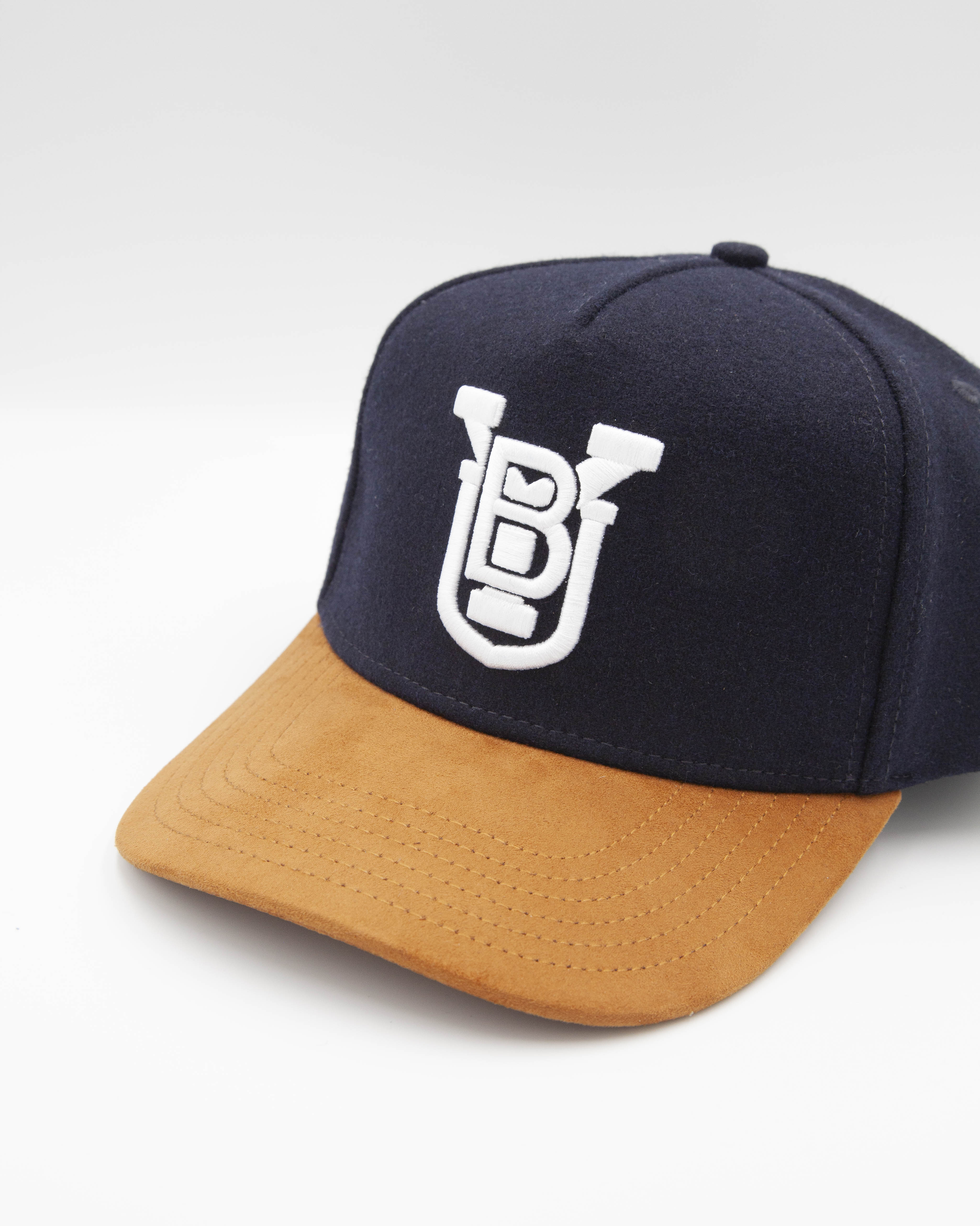 BYU Stacked Navy & Tan Suede Brim Fade Hat