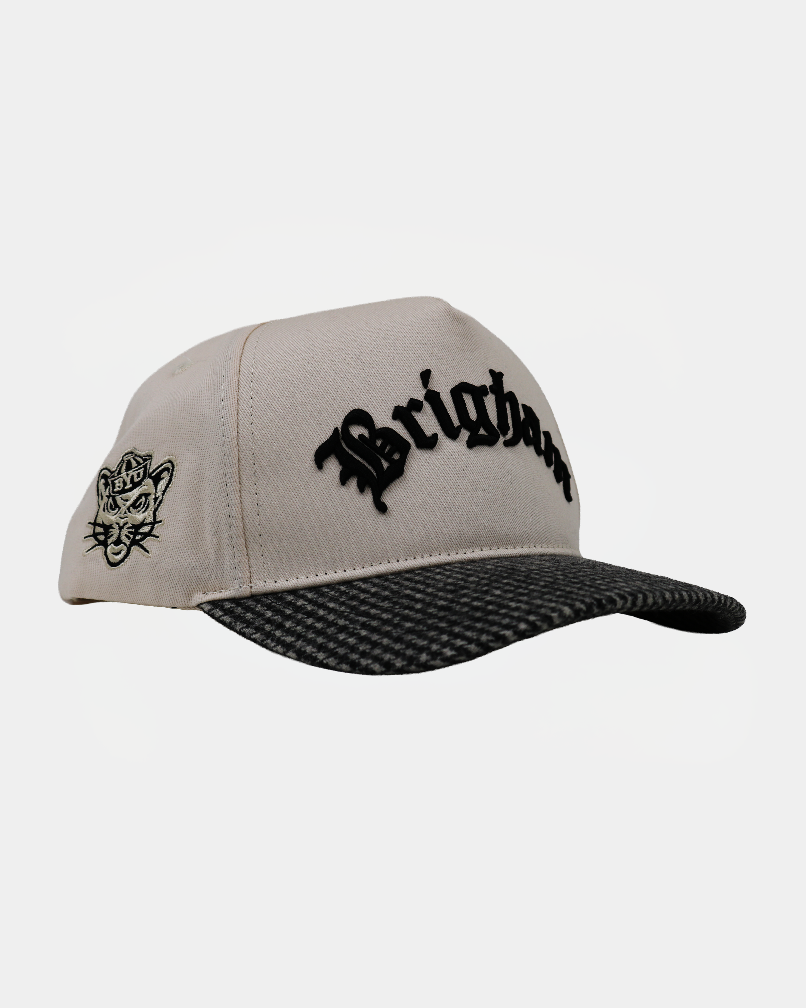 BYU Fade Hat Natural and Houndstooth Brigham Arch