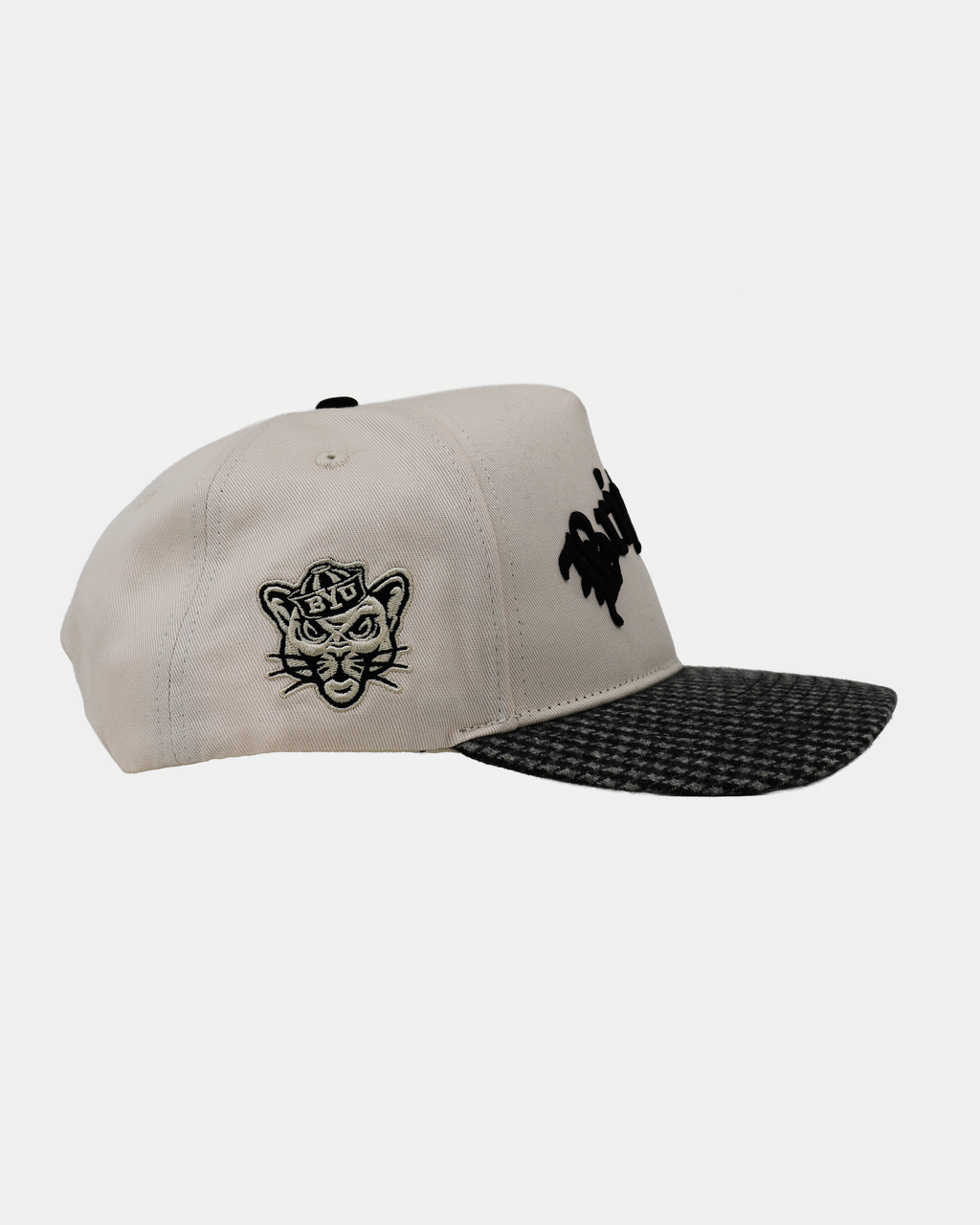 BYU Fade Hat Natural and Houndstooth Brigham Arch