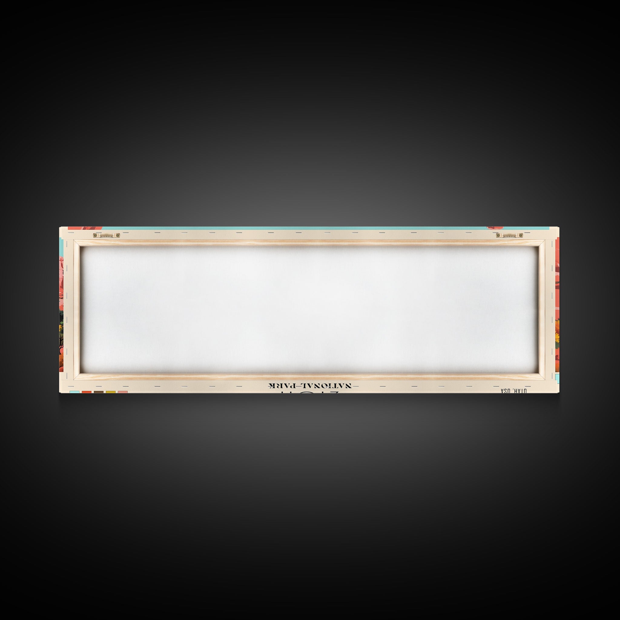 Zion National Park Panoramic Utah Travel Art, National Park Print, Minimalist Travel Art, Subdued Watercolor Painting Panoramic