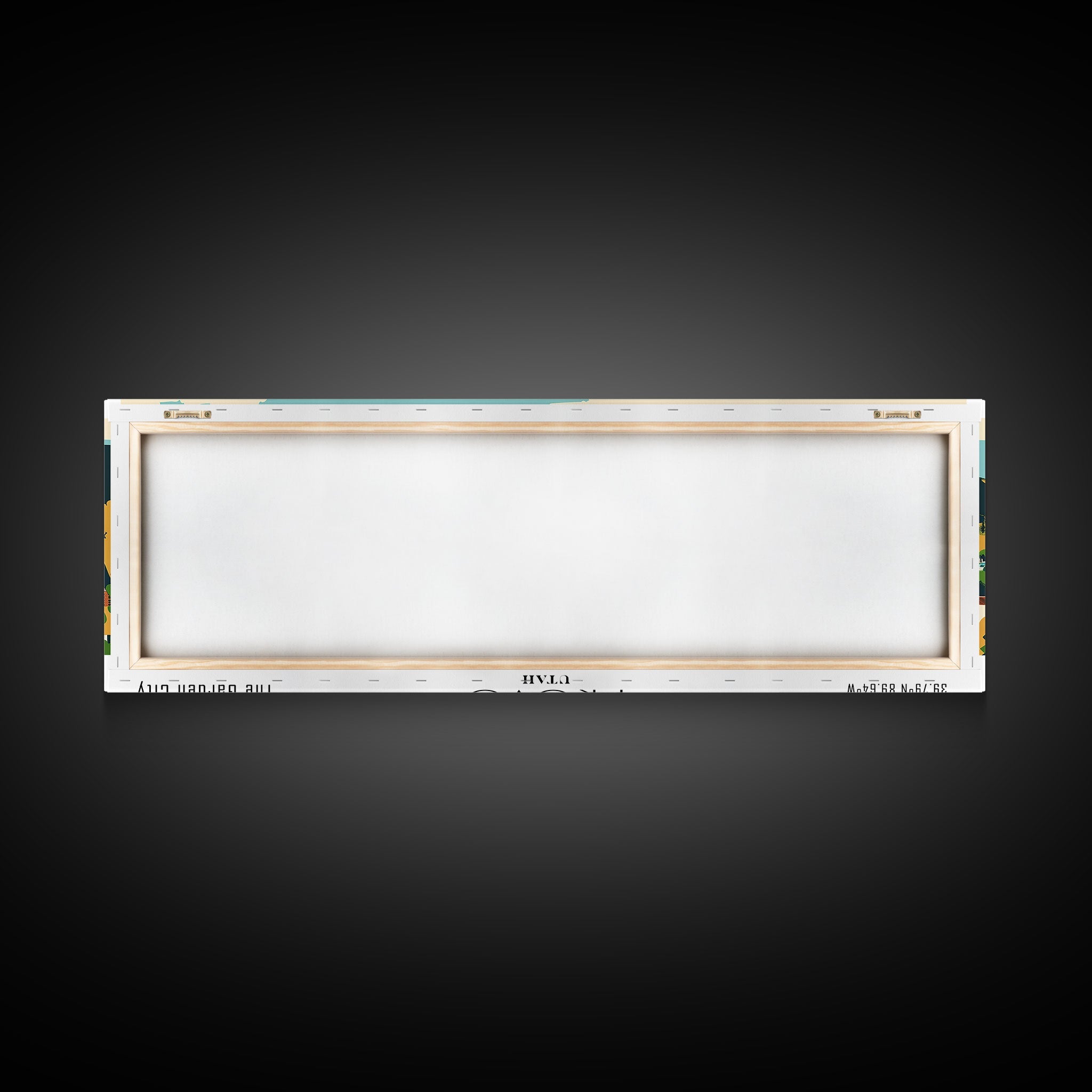 Provo Utah Panoramic Painting, Mid Century Modern Framed Canvas Print, Retro Pop Art Travel Poster, City Art, Office Wall Decor, Living Room Art