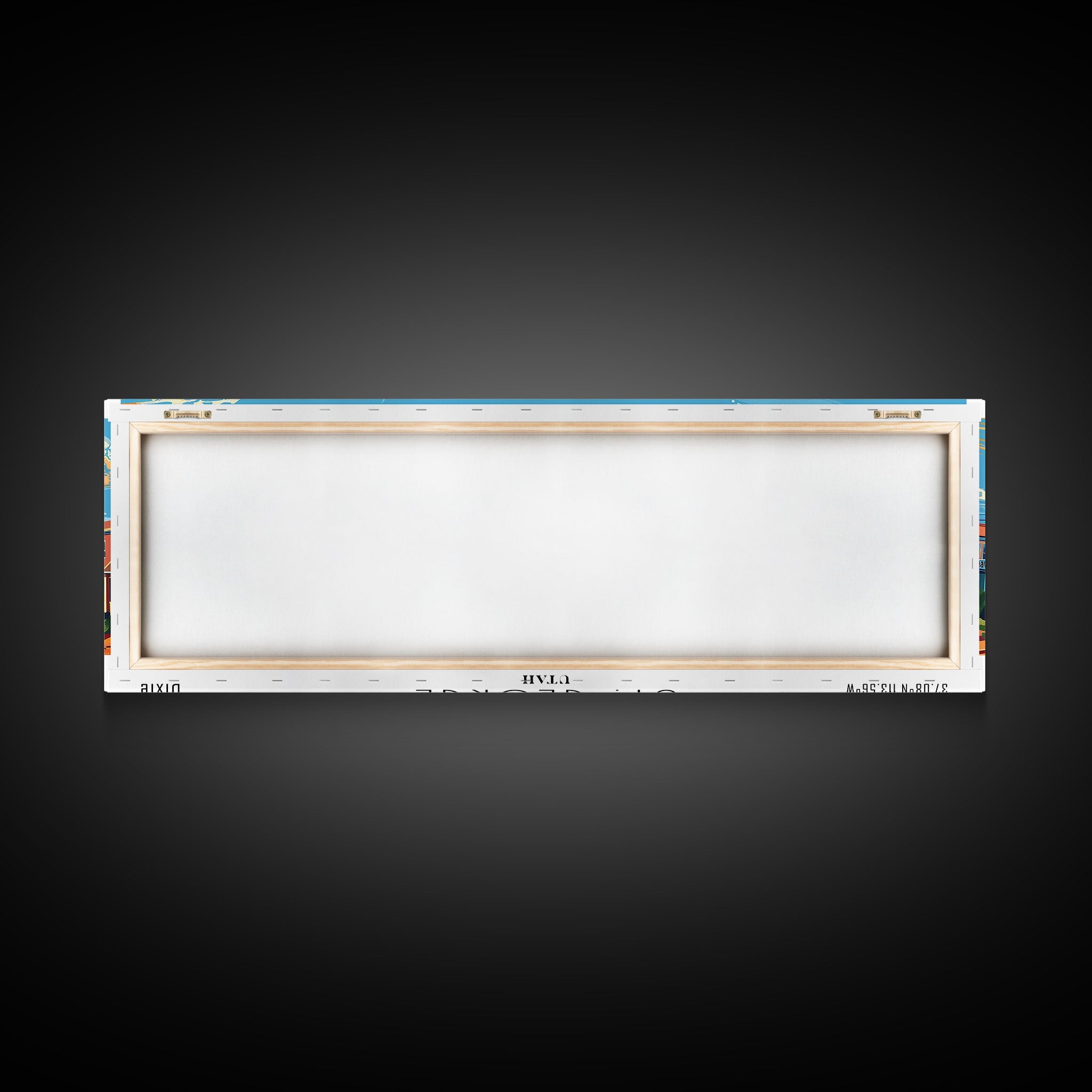 St. George Utah Panoramic Wall Art, Mid Century Modern Framed Canvas Print, Retro Pop Art Travel Poster, Office Wall Decor and Gift Idea