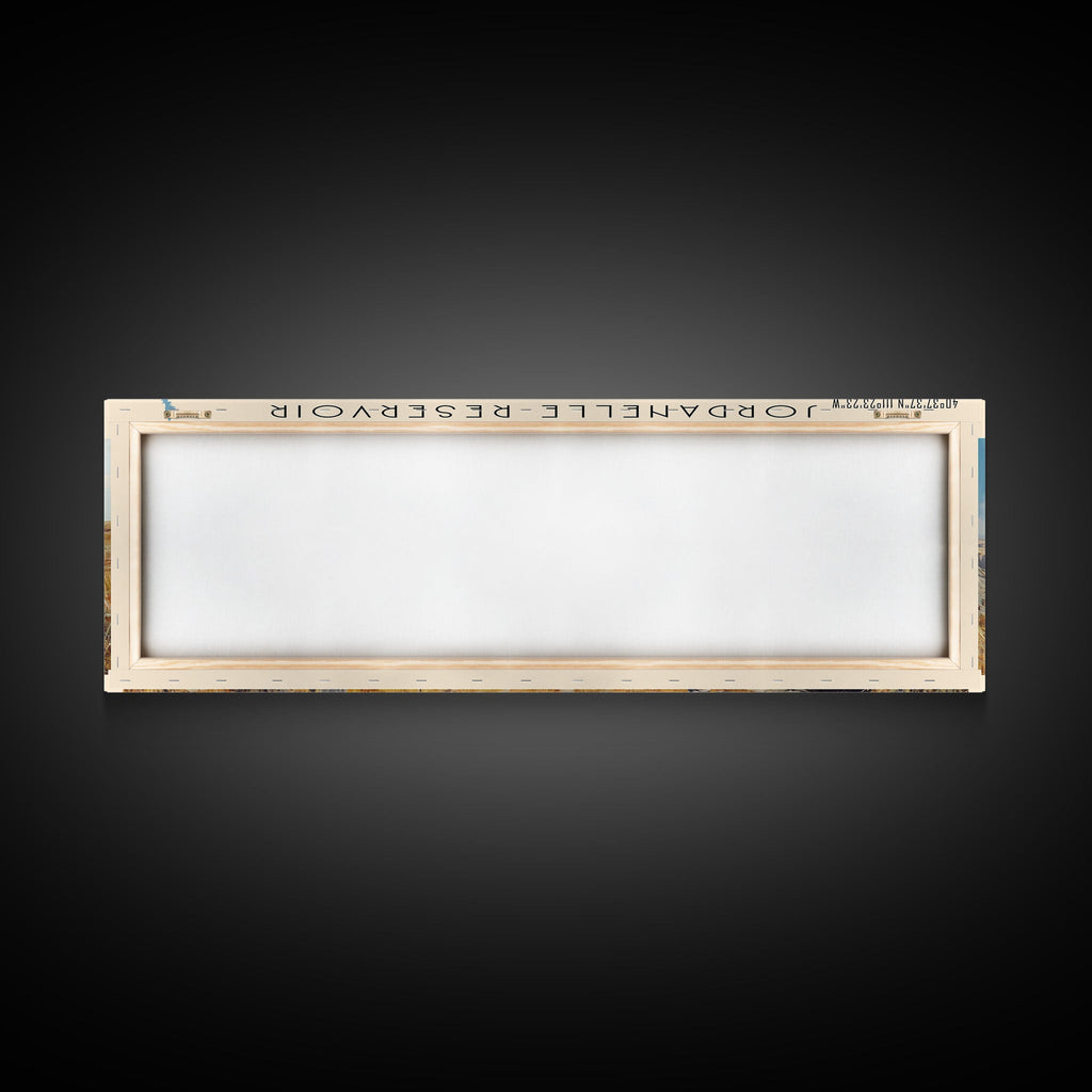 Jordanelle Reservoir Utah Framed Canvas Print, Lake House Art, Panoramic Wall Art, Travel Poster, Serene Lake Painting, Home Decor