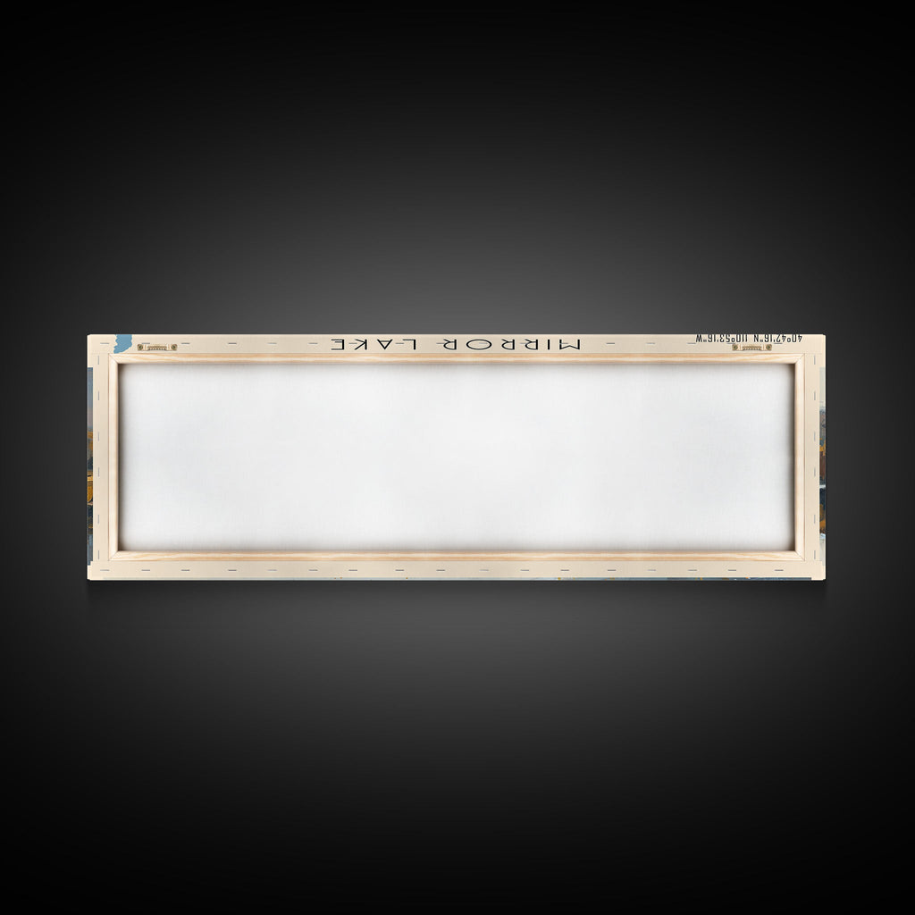 Mirror Lake Utah Framed Canvas Print, Lake House Decor, Panoramic Wall Art, Travel Poster, Landscape Painting, Bedroom Decor