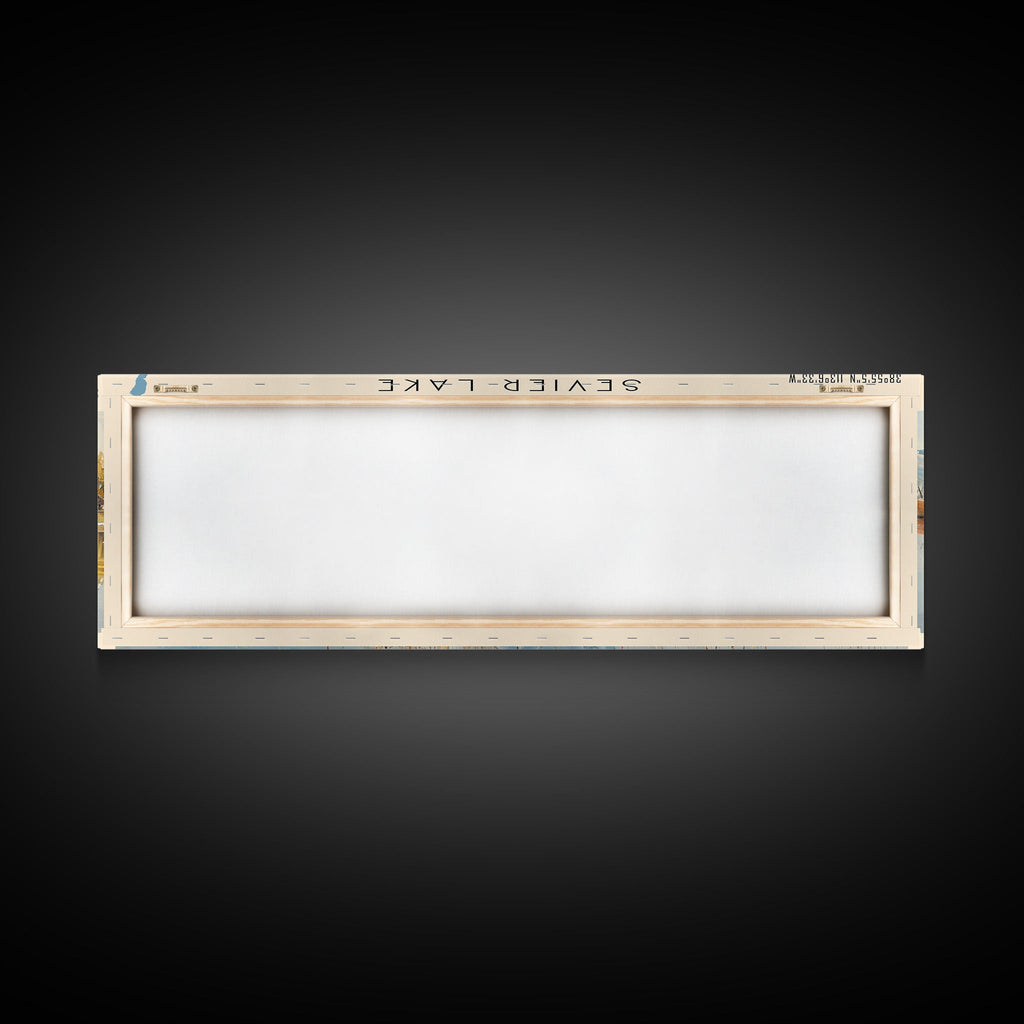 Sevier Lake Utah Panoramic Framed Canvas Print, Lake House Decor, Wall Art, Travel Poster, Tranquil Landscape, Modern Art