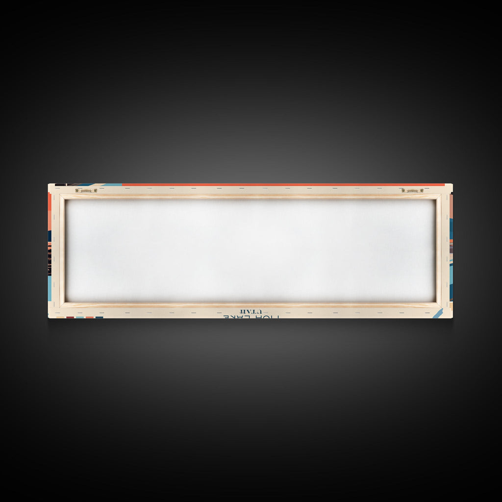 Fish Lake Utah Framed Canvas Print, Panoramic Art, Midcentury Modern, Pop Art, Living Room Wall Art, Travel Poster, Nature Painting, Home Decor