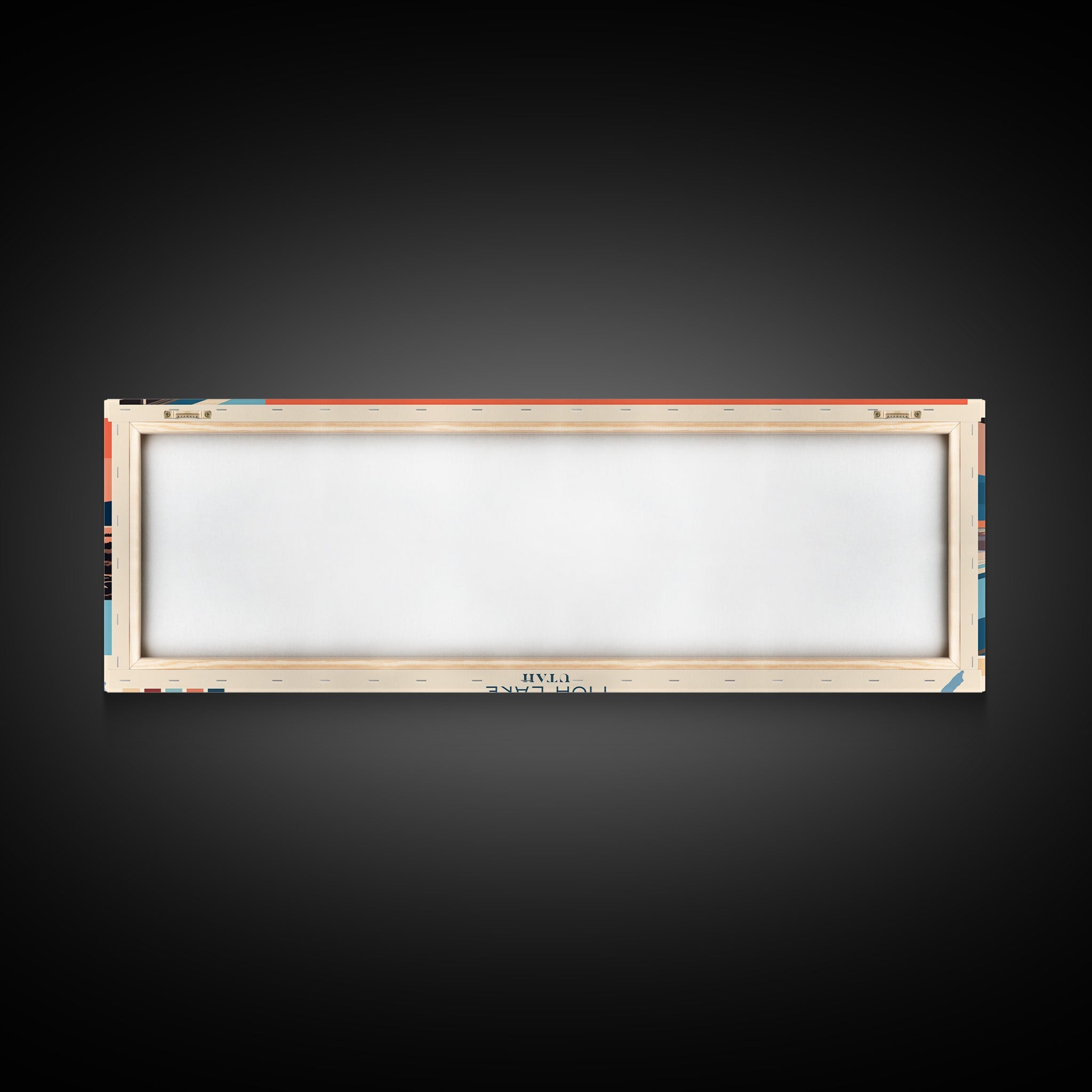 Fish Lake Utah Framed Canvas Print, Panoramic Art, Midcentury Modern, Pop Art, Living Room Wall Art, Travel Poster, Nature Painting, Home Decor