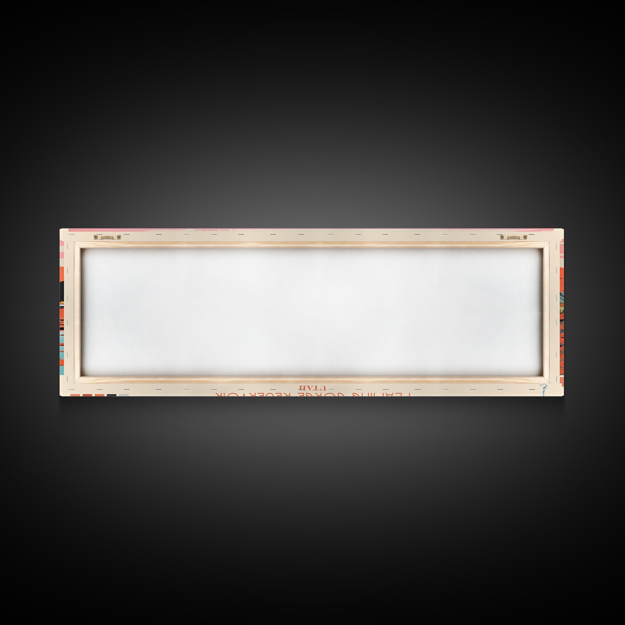 Flaming Gorge Reservoir Utah Framed Canvas Print, Panoramic Art, Midcentury Modern, Pop Art, Living Room Decor, Travel Poster, Nature Art, Wall Art