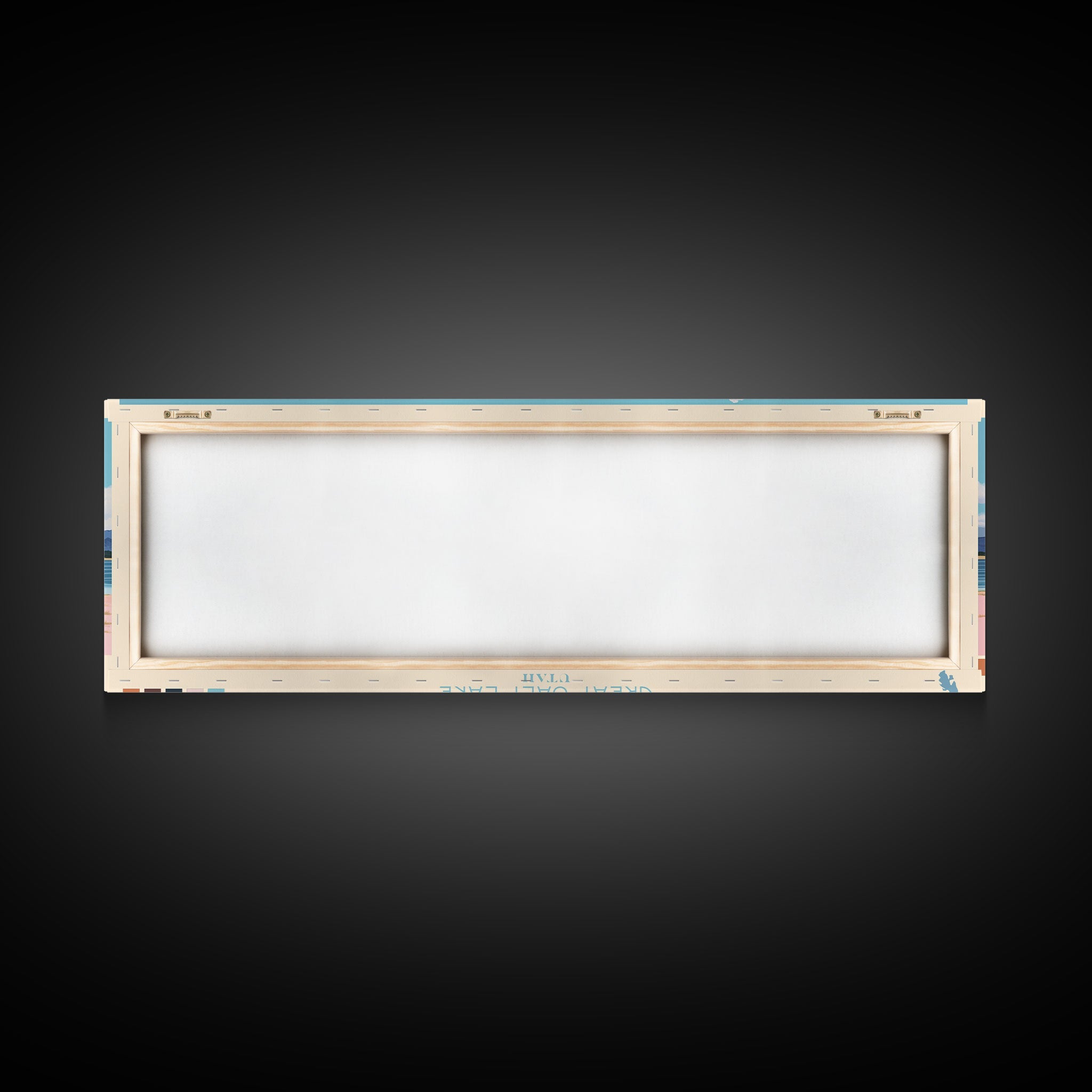 Great Salt Lake Utah Framed Canvas Print, Panoramic Wall Art, Midcentury Modern, Pop Art, Living Room Wall Art, Travel Poster, Nature Art, Artistic Decor