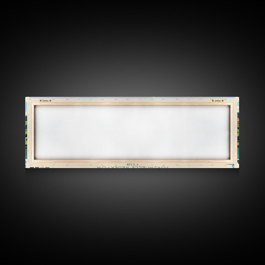 Jordanelle Reservoir Utah Framed Canvas Print, Panoramic Art, Midcentury Modern, Pop Art, Living Room Wall Art, Travel Poster, Nature Decor