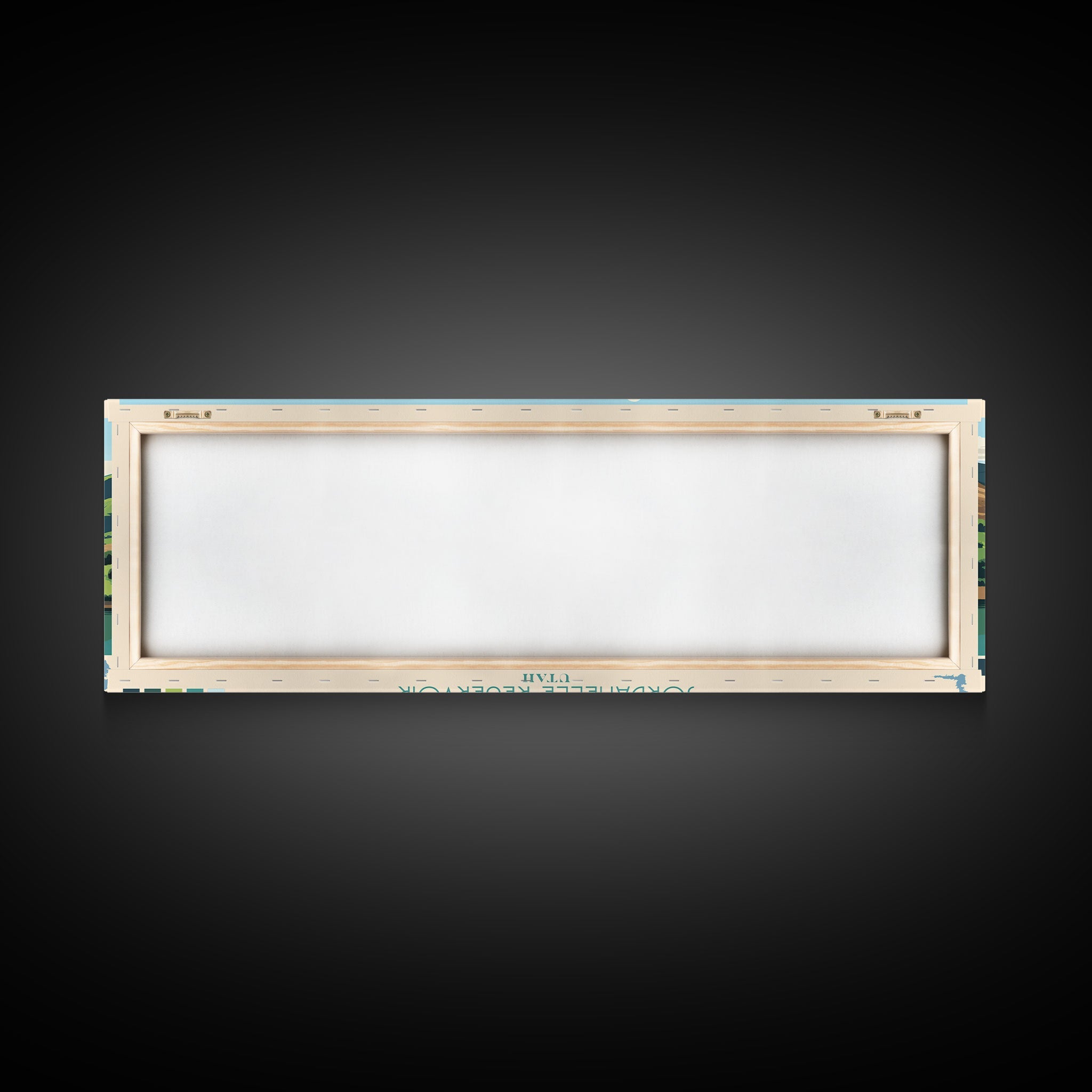 Jordanelle Reservoir Utah Framed Canvas Print, Panoramic Art, Midcentury Modern, Pop Art, Living Room Wall Art, Travel Poster, Nature Decor