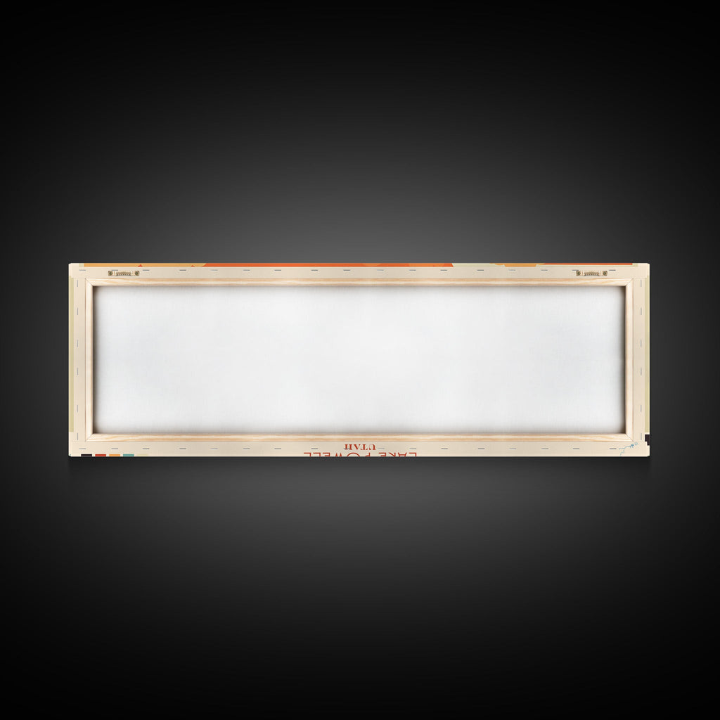 Lake Powell Utah Framed Canvas Print, Panoramic Wall Art, Midcentury Modern, Pop Art, Living Room Decor, Travel Poster, Lake House Art