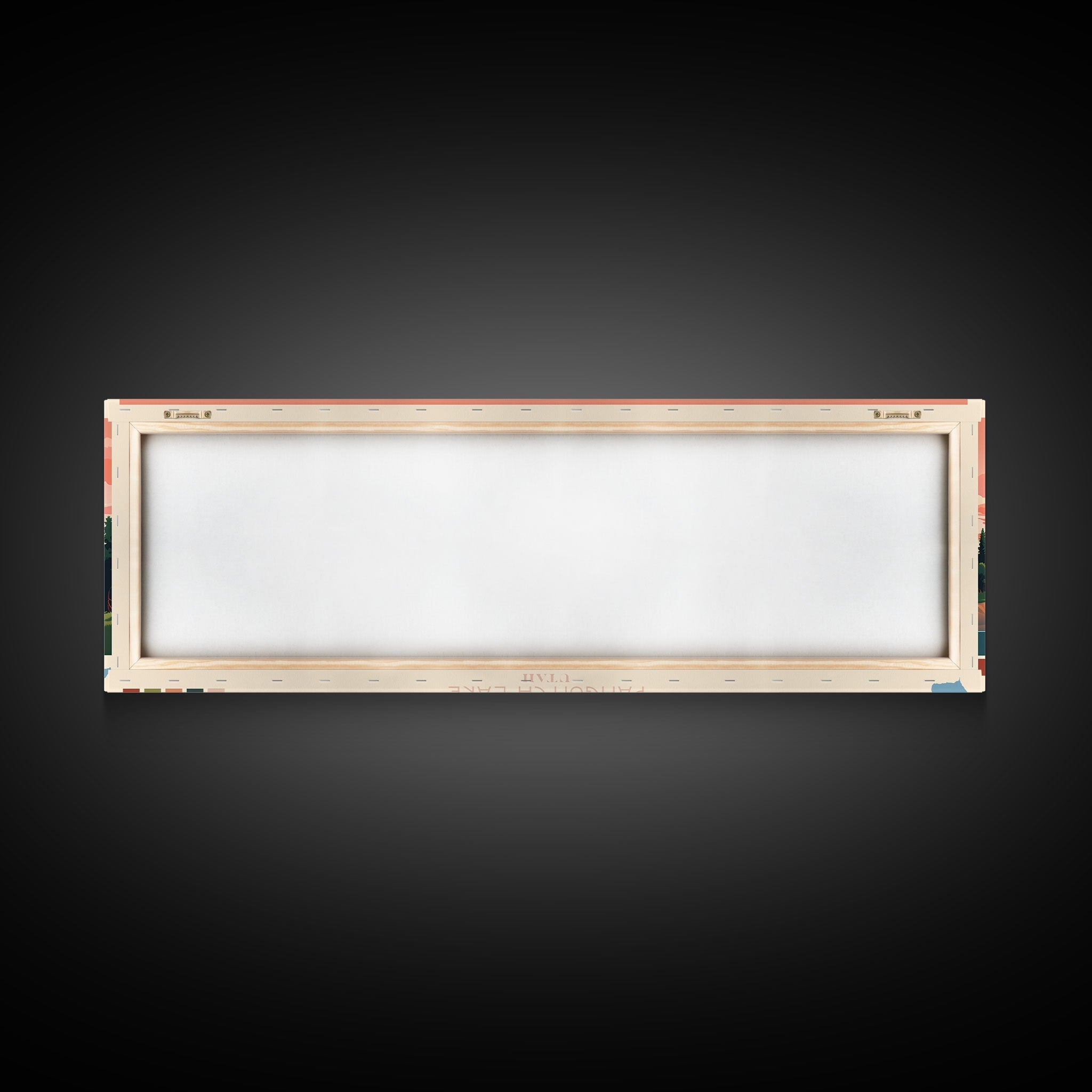 Panguitch Lake, Utah Framed Canvas Print, Panoramic Wall Art, Midcentury Modern, Pop Art, Home Decor, Travel Poster, Bedroom Art