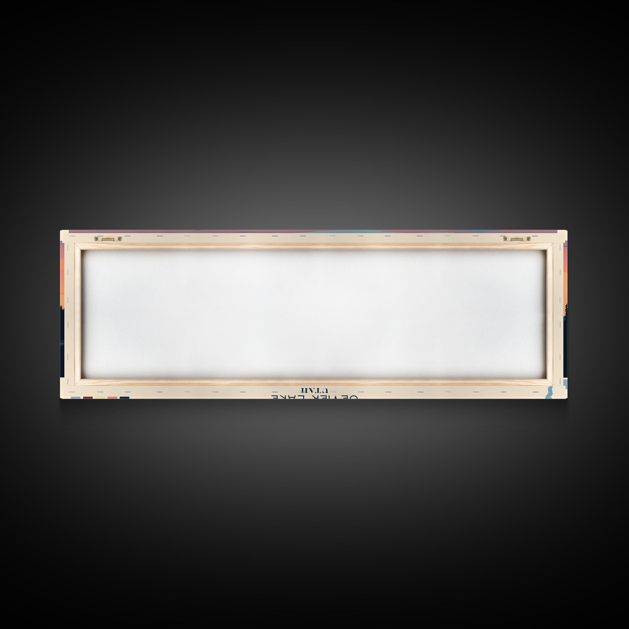 Sevier Lake, Utah Framed Canvas Print, Panoramic Travel Poster, Midcentury Modern Art, Home Decor, Pop Art, Wall Decoration