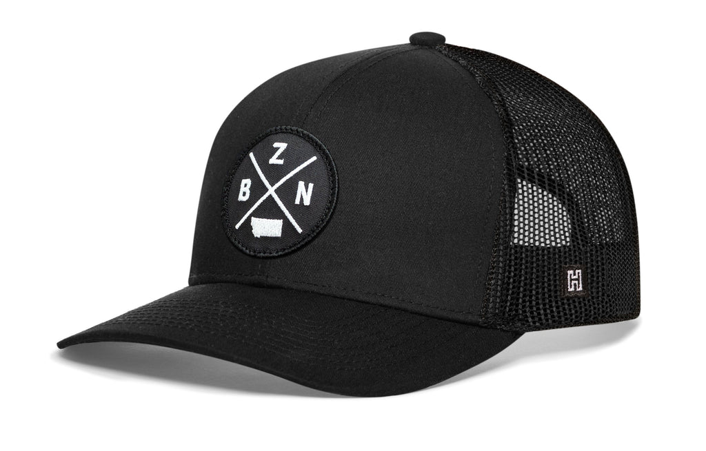 Bozeman Trucker Hat  |  Black BZN X Snapback
