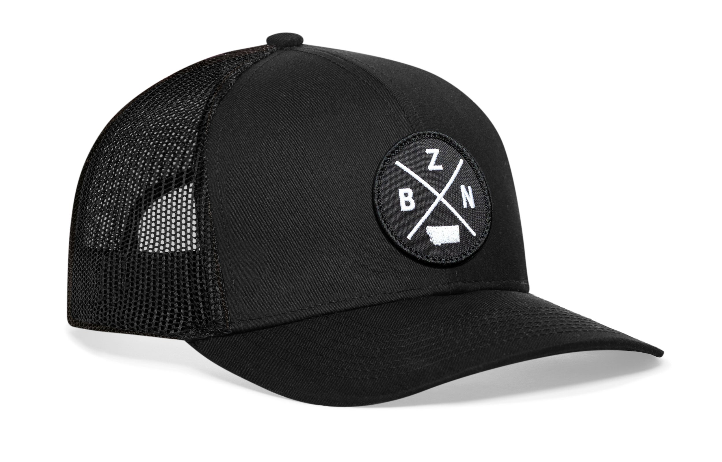 Bozeman Trucker Hat  |  Black BZN X Snapback