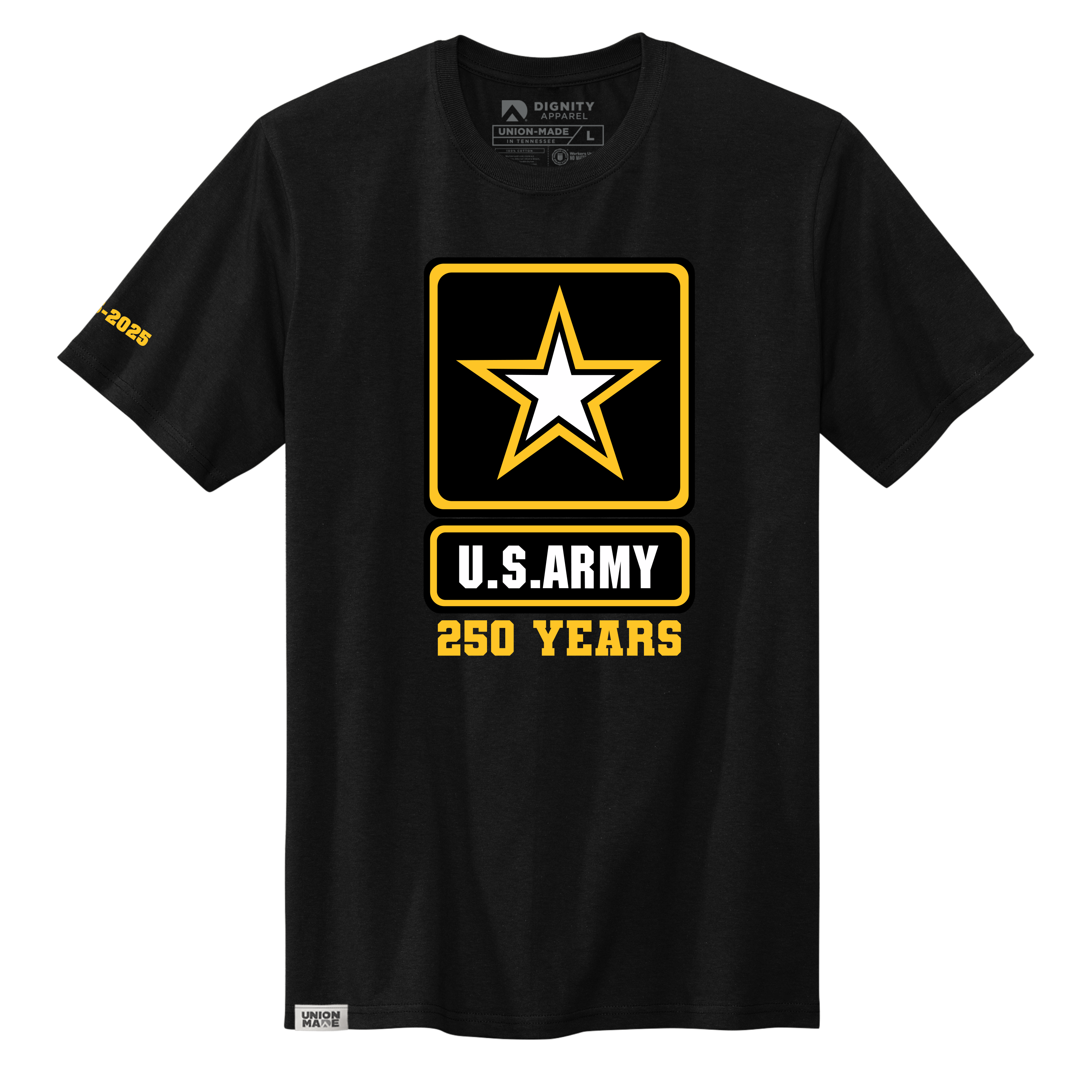 US Army T-shirt - 250 Years Celebration - Made in the USA