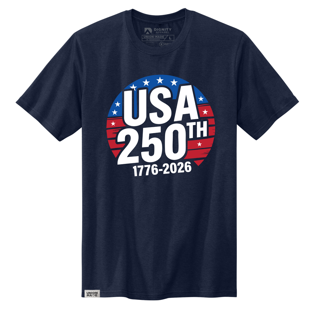 USA 250 Campaign Button Tee - Made in the USA