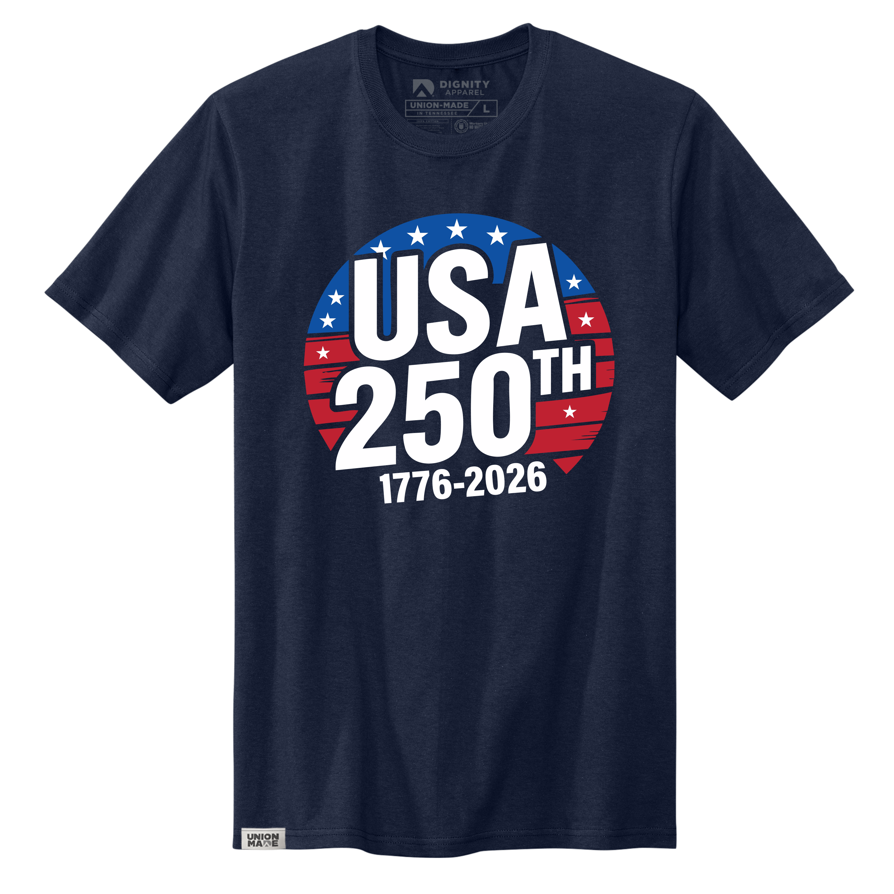 USA 250 Campaign Button Tee - Made in the USA