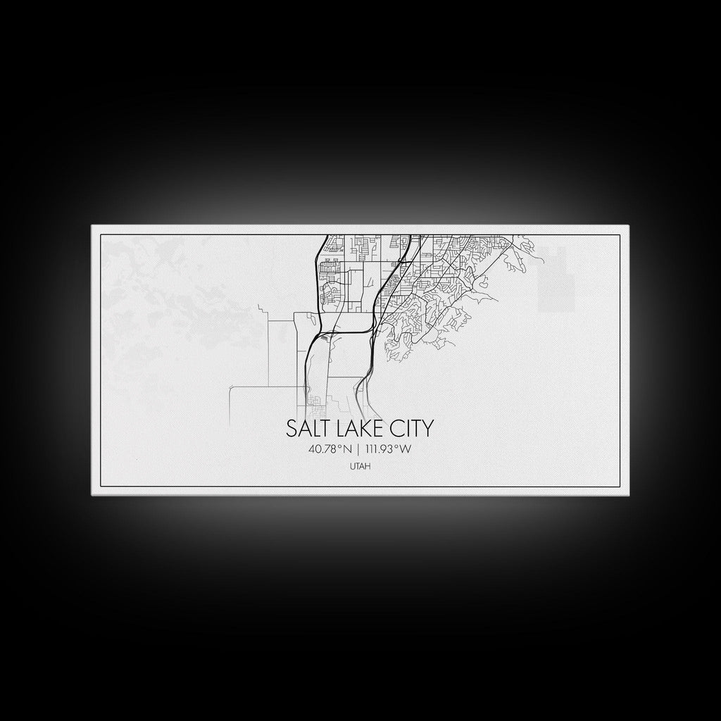 Salt Lake City Map, Utah Art, Map Print, Minimalist Wall Art, Wall Art, Canvas Art, Gift For Couples, Dorm Room Art, Rustic Wall Décor